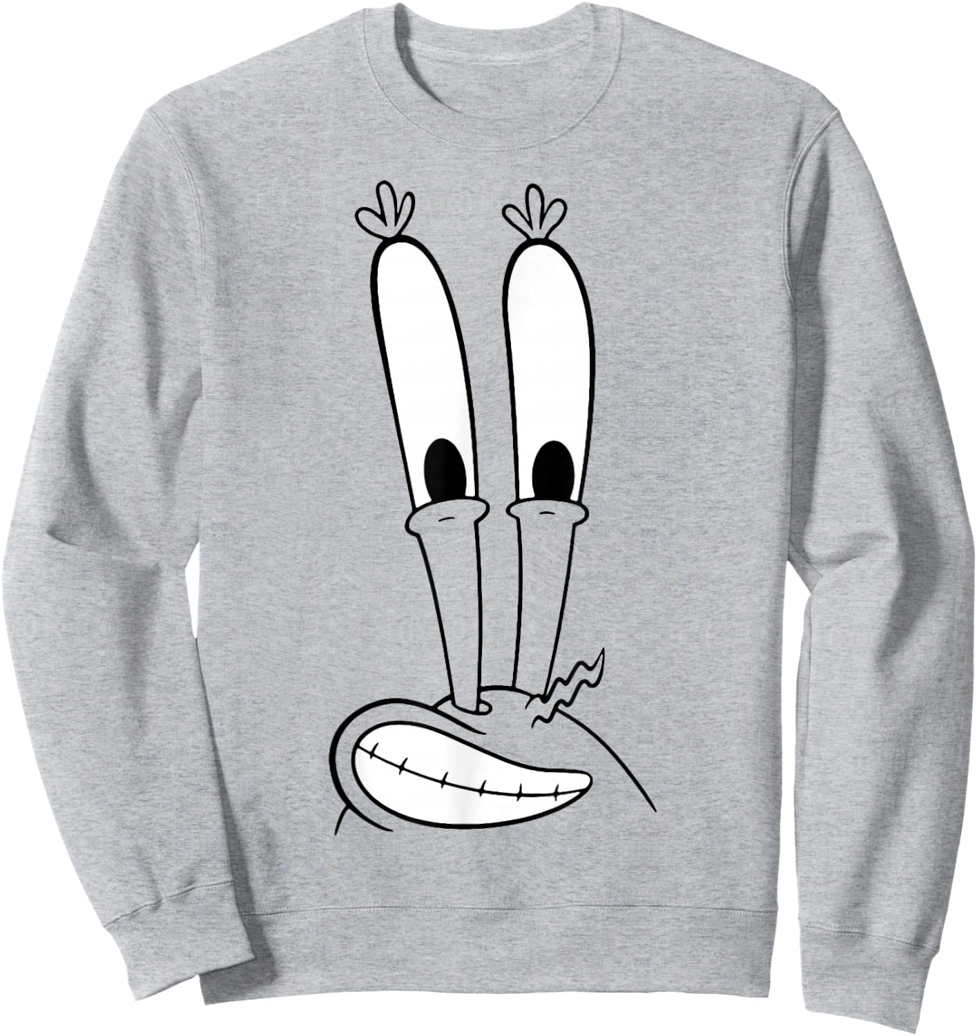 Spongebob Squarepants Mr. Krabs Smiling Big Face Sweatshirt - Sweatshirt | Ash