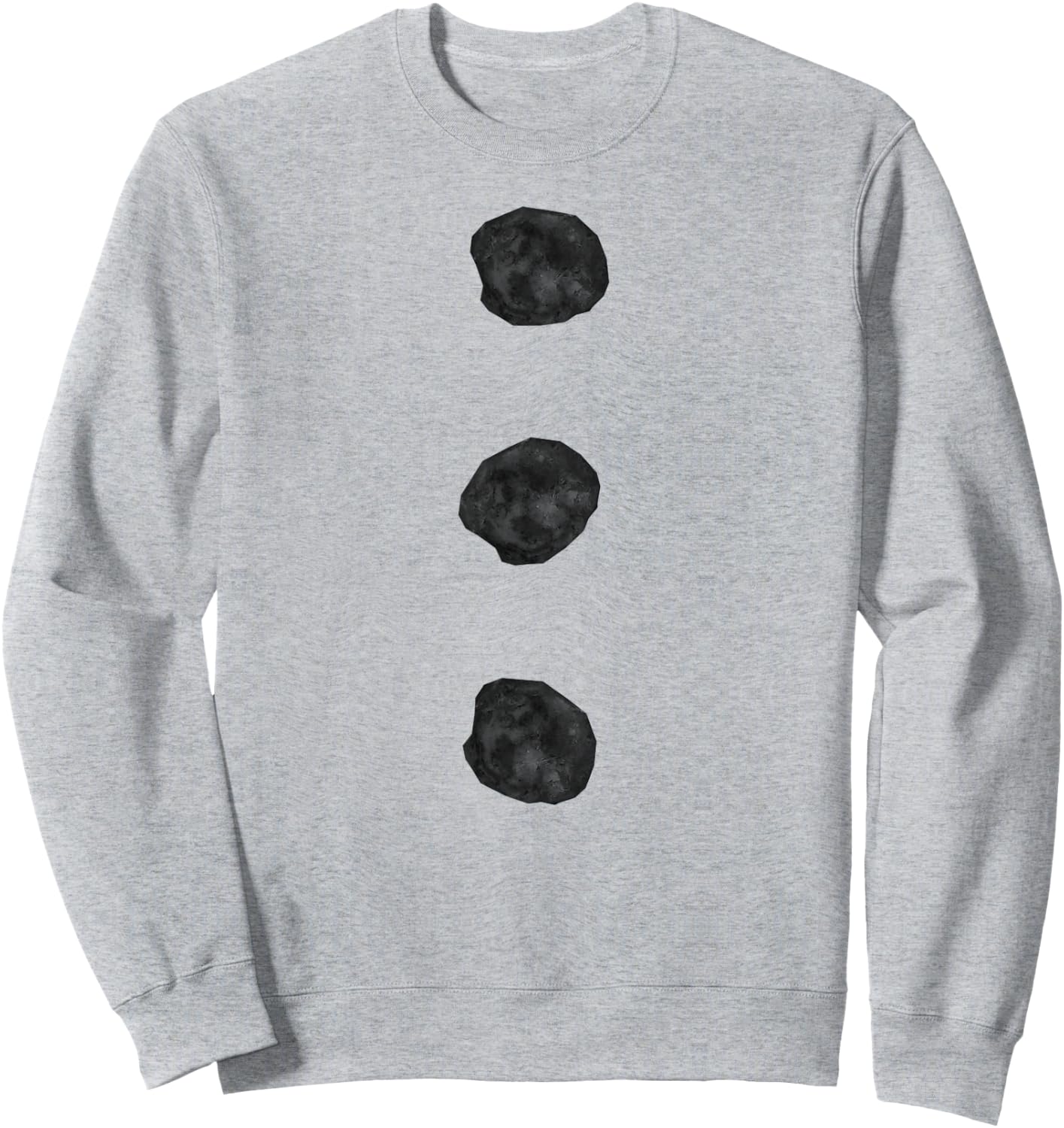 Snowman Costume Shirt Three Black Buttons on White Sweatshirt - Sweatshirt | Ash