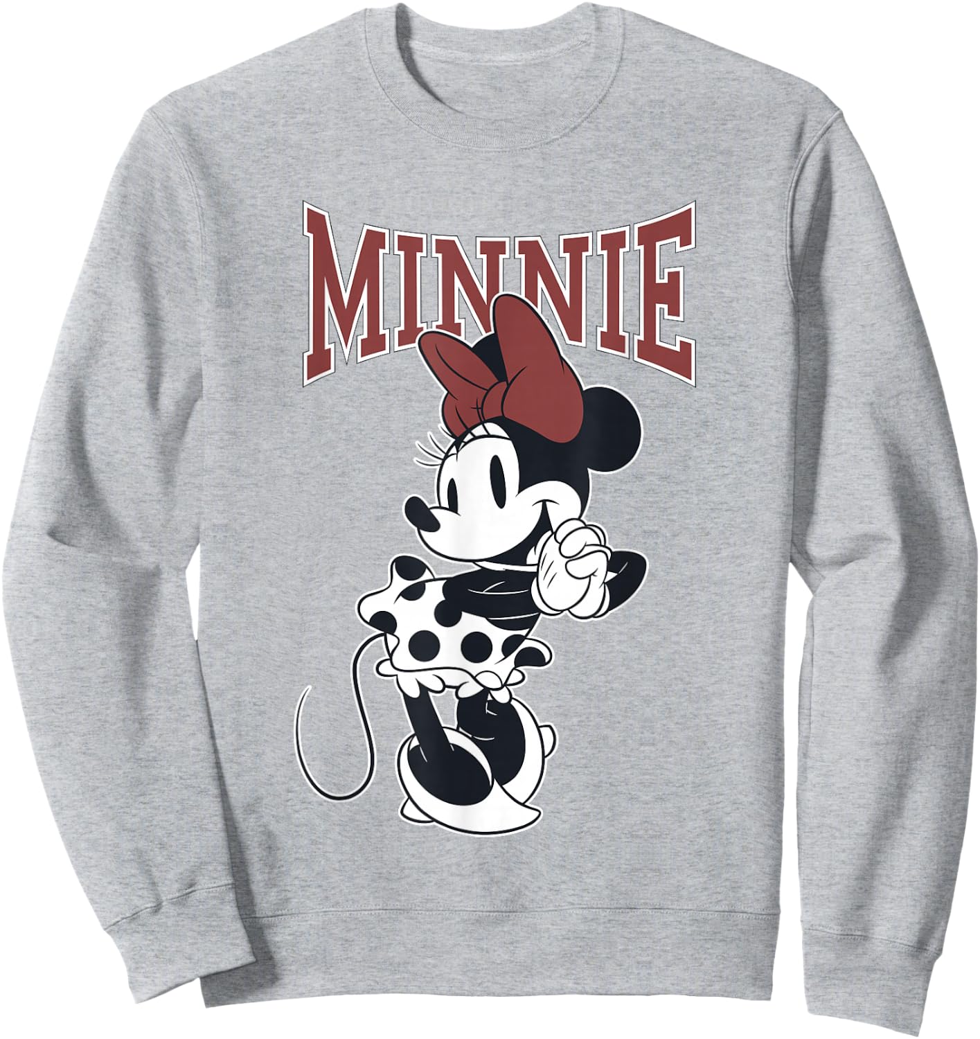 Disney Minnie Mouse Black & White Polka Dots Cute Pose Sweatshirt - Sweatshirt | Ash