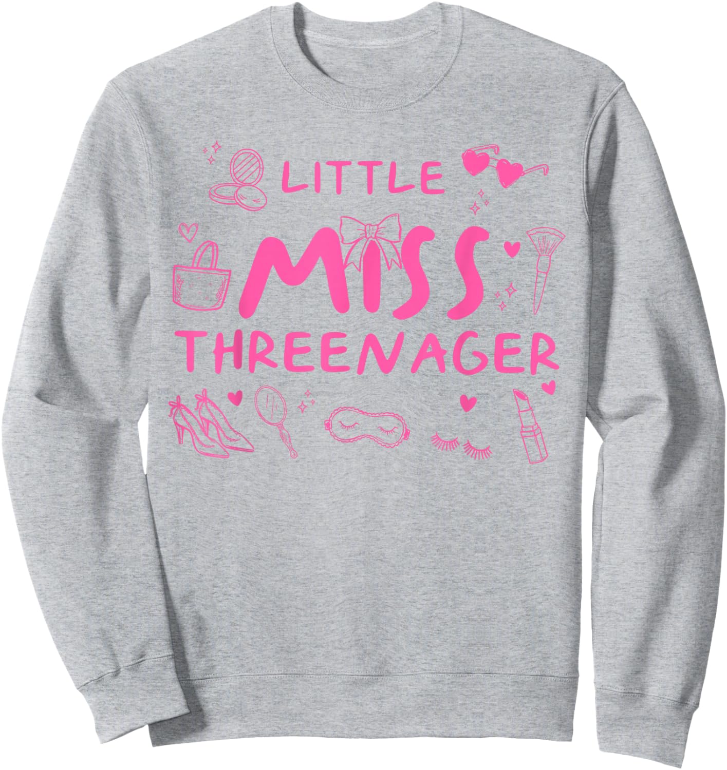 Little Miss Threenager 3rd Birthday Girl Outfit Cute Pink Sweatshirt - Sweatshirt | Ash