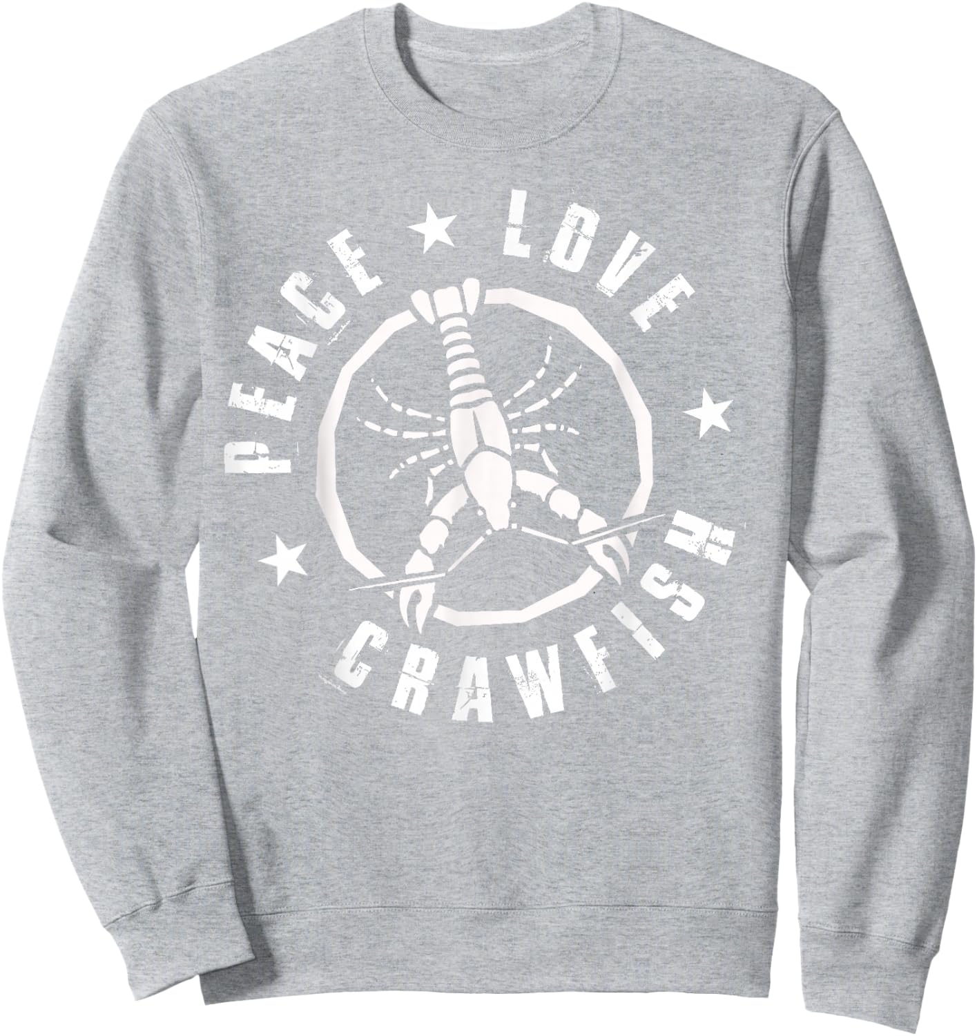 Funny Crawfish Boil Peace Love Crayfish Cajun Men Sweatshirt - Sweatshirt | Ash