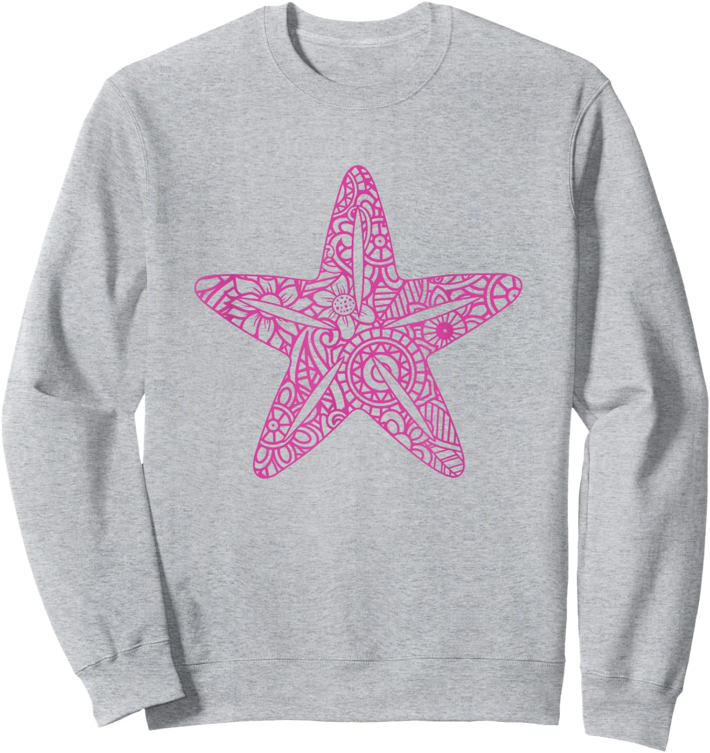 Mandala Starfish Flower Ocean Sea Summer Cute Floral Beach Sweatshirt - Sweatshirt | Ash