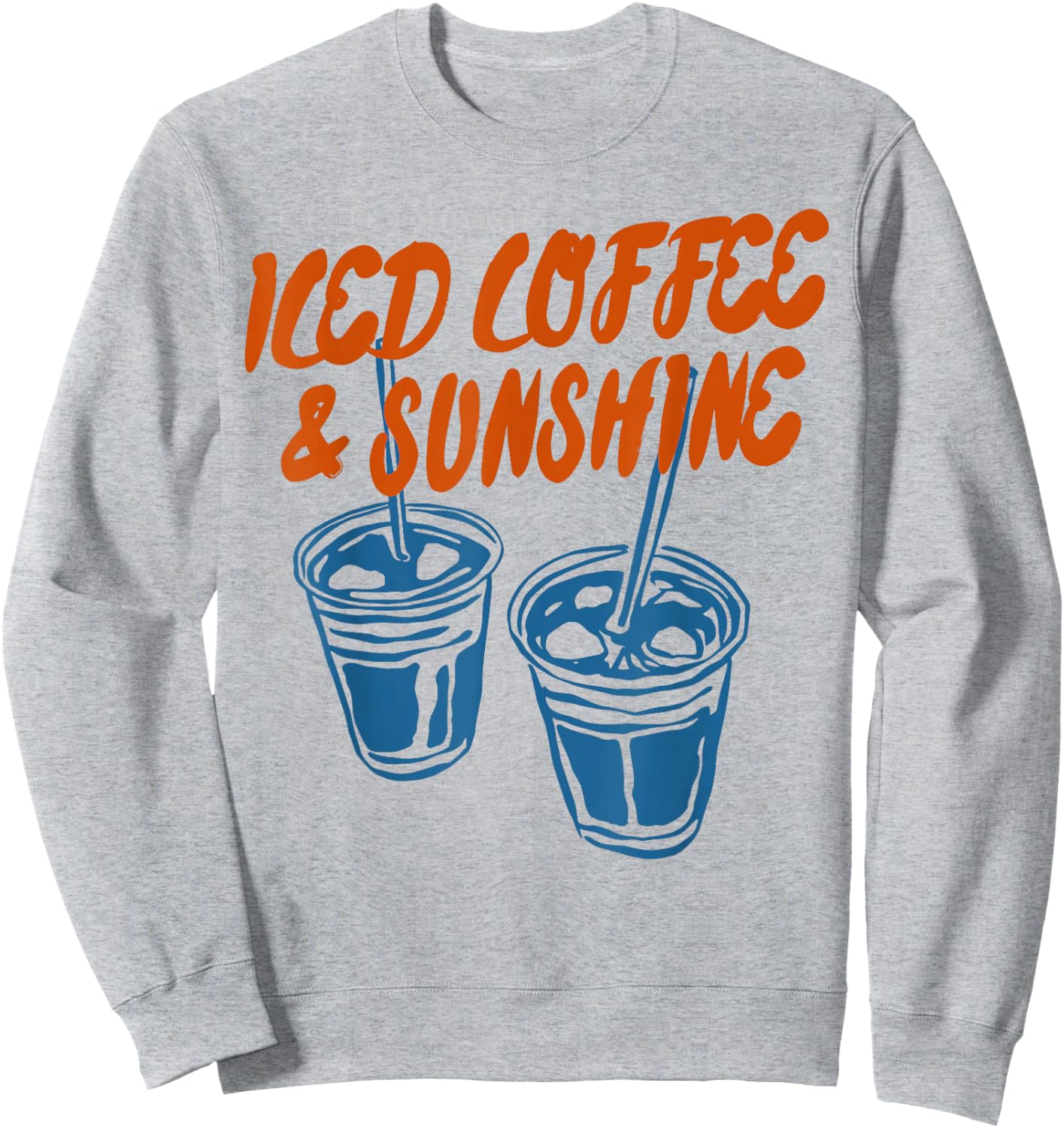 Iced Coffee and Sunshine Retro Graphic Summer Vibes Sweatshirt - Sweatshirt | Ash