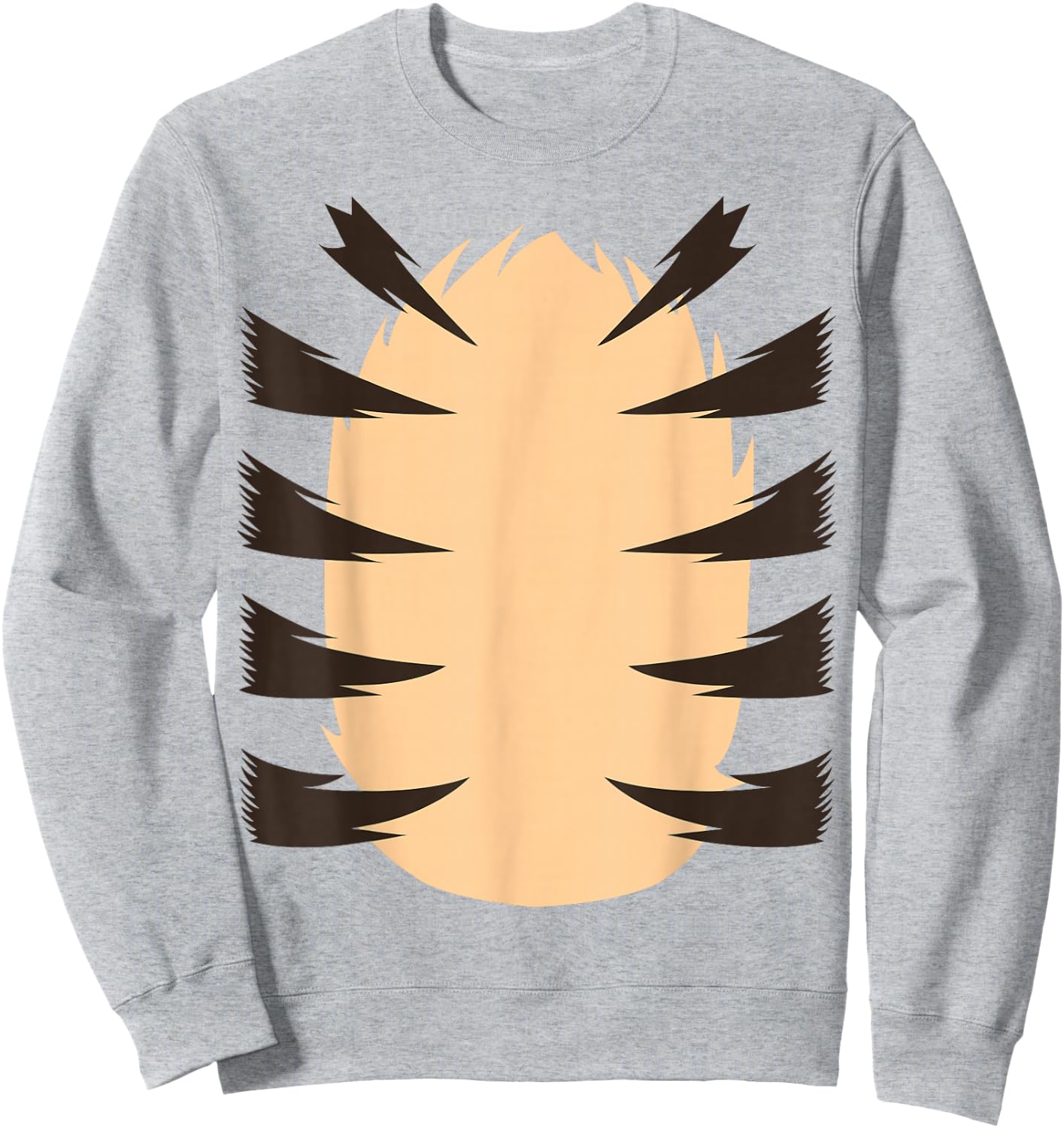 Orange Tiger Easy Halloween Costume Adult Kid Men Women Boy Sweatshirt - Sweatshirt | Ash