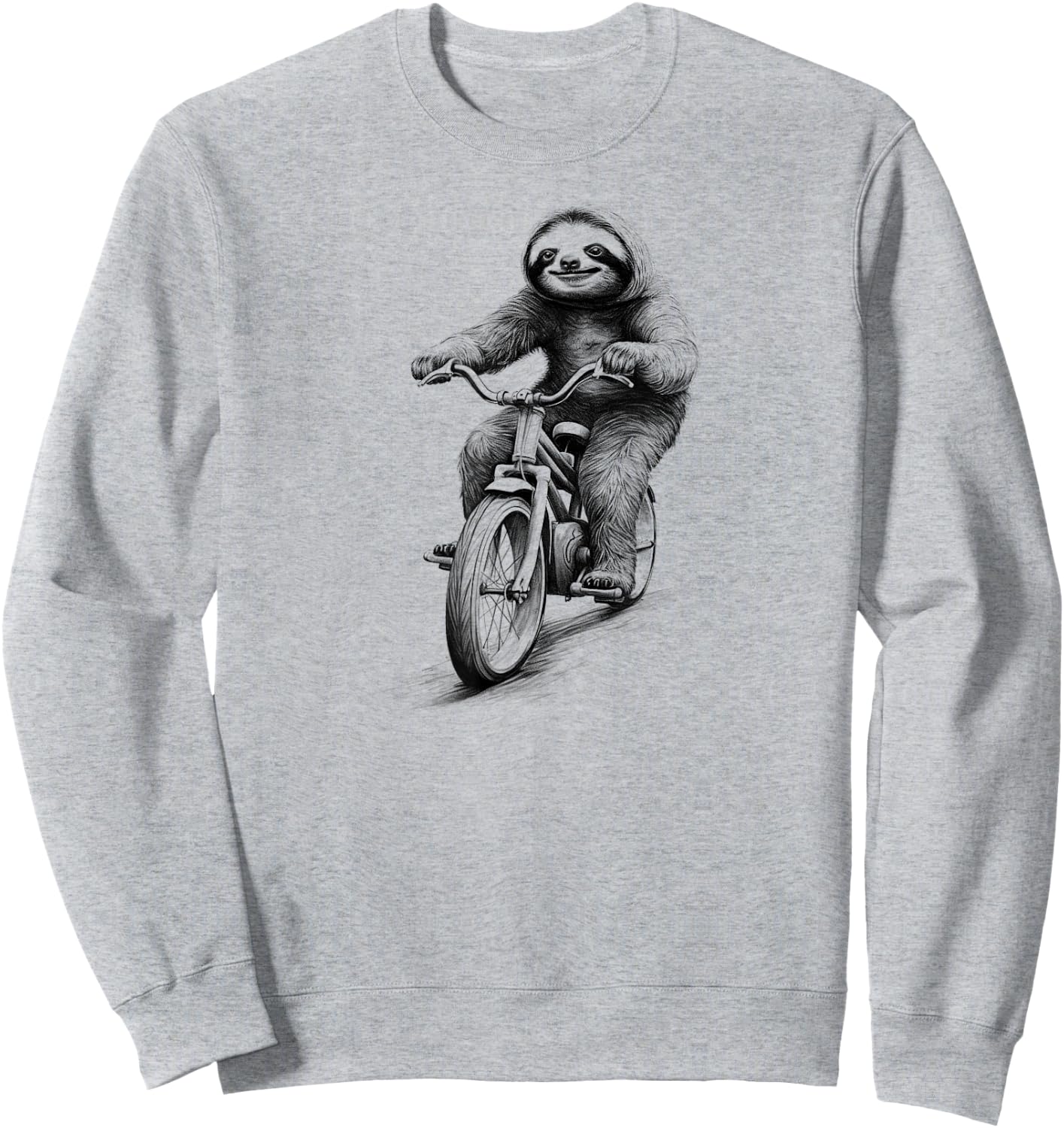 Sloth Riding Bicycle Biker Sloth Ride Slow Sweatshirt - Sweatshirt | Ash