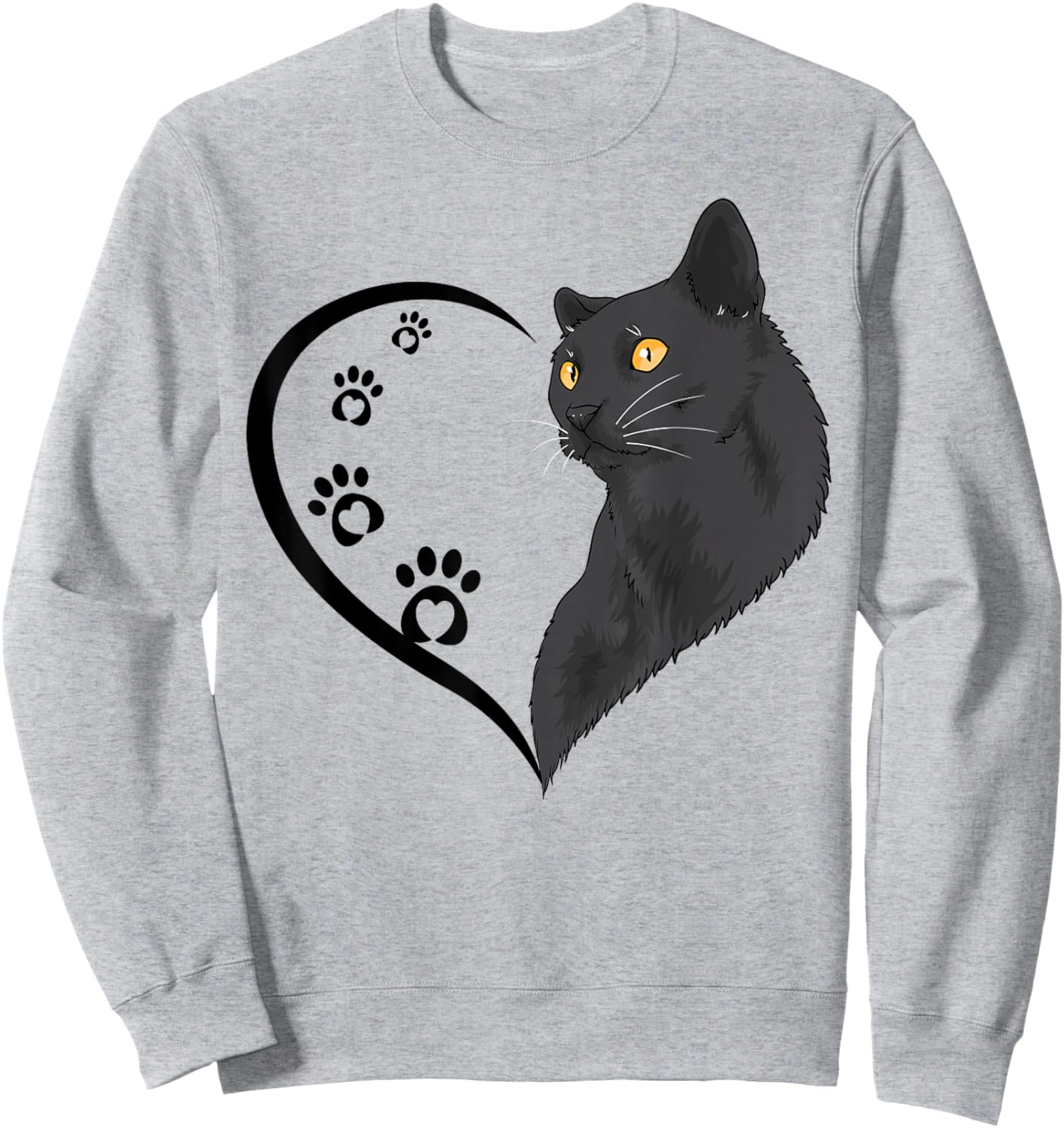 Cat Shirt Cat Shirts Girls Kids Cute Heart Cat Mom Sweatshirt - Sweatshirt | Ash