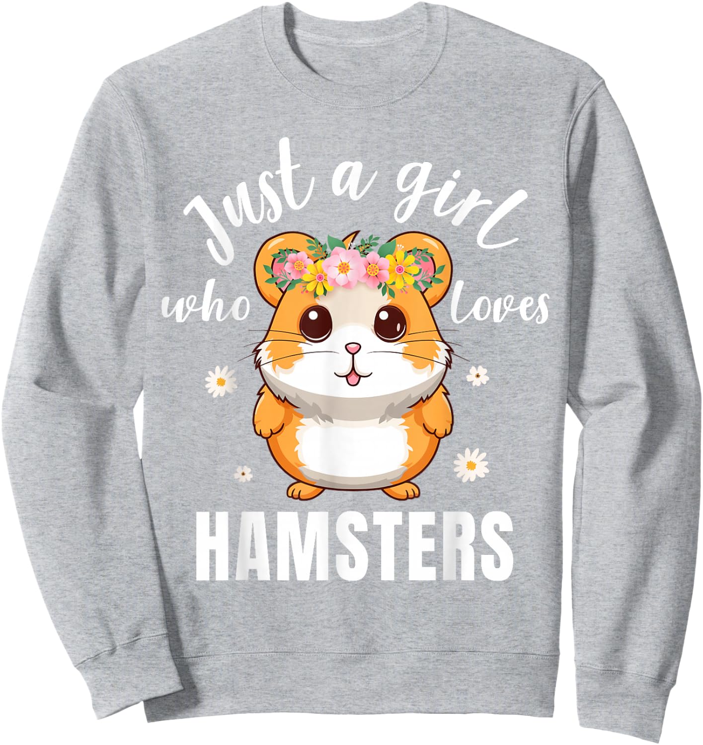 Hamster Shirt Kids Girls Just a Girl Who Loves Hamsters Sweatshirt - Sweatshirt | Ash