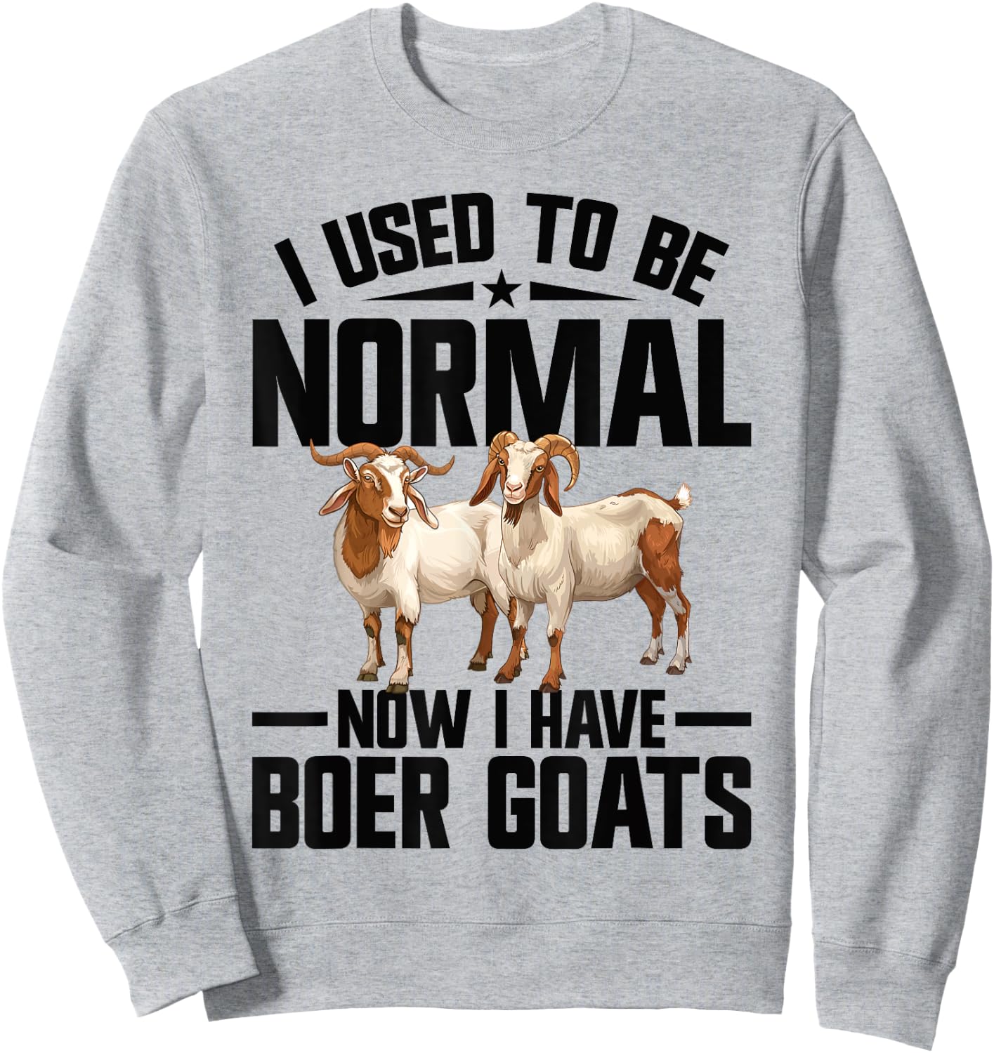 Boer Goat Stuffed Animal Goat Owner Costume Plush Boer Goat Sweatshirt - Sweatshirt | Ash