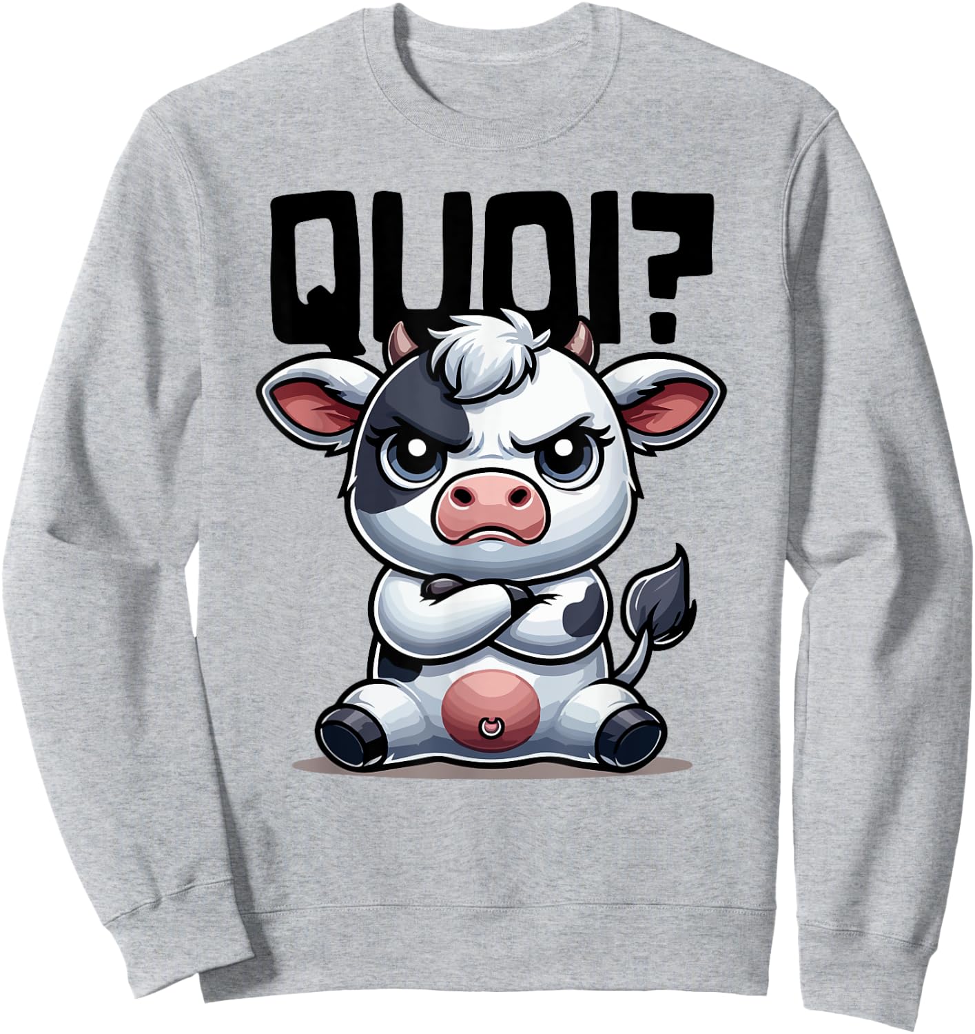 What Shirt Cow Woman Girl Boy Idea Humour Cow , white, S Sweatshirt - Sweatshirt | Ash
