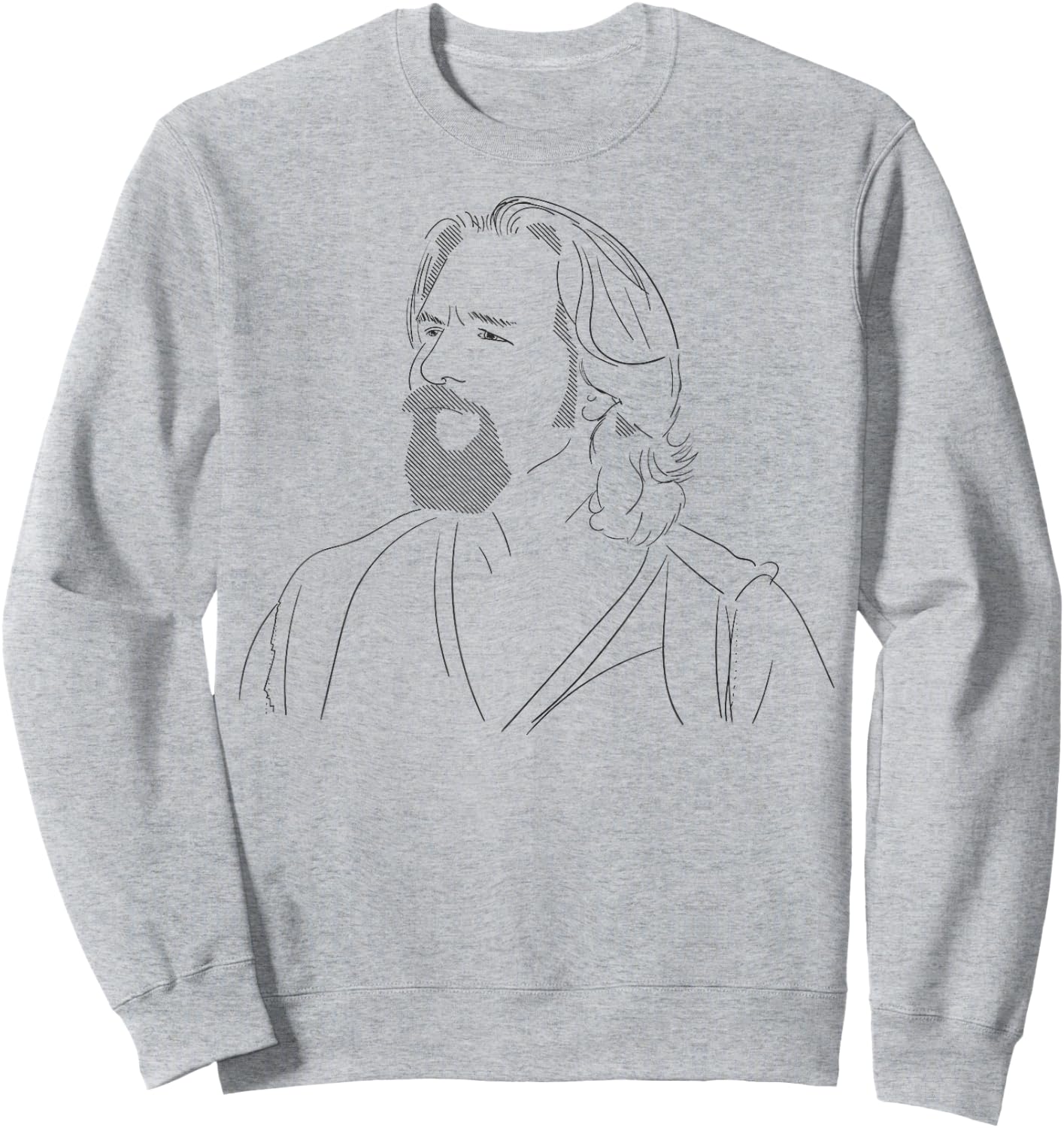 Sketch of the portrait of Big Lebowski The Dude , white, S Sweatshirt - Sweatshirt | Ash