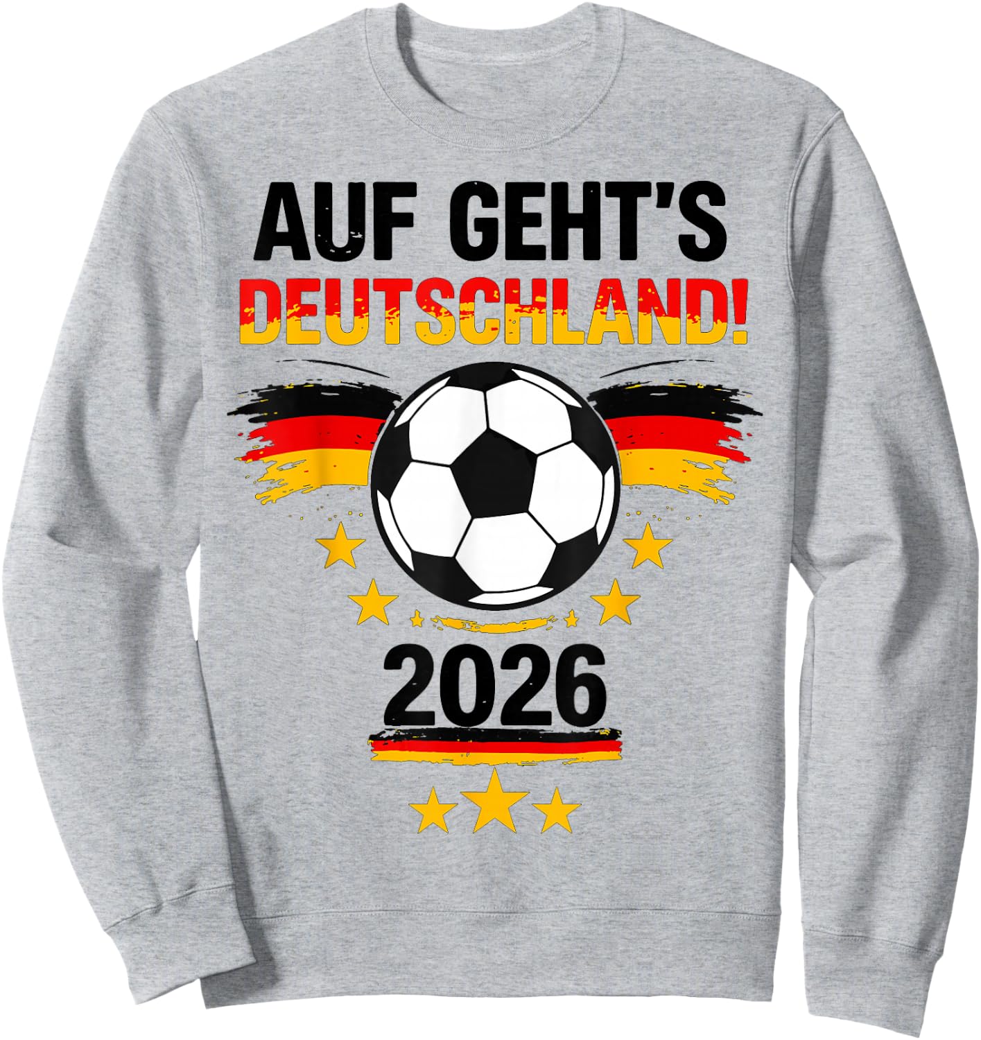 Auf geht's Deutschland 2026 Fußball Deutschland Fan Sweatshirt - Sweatshirt | Ash