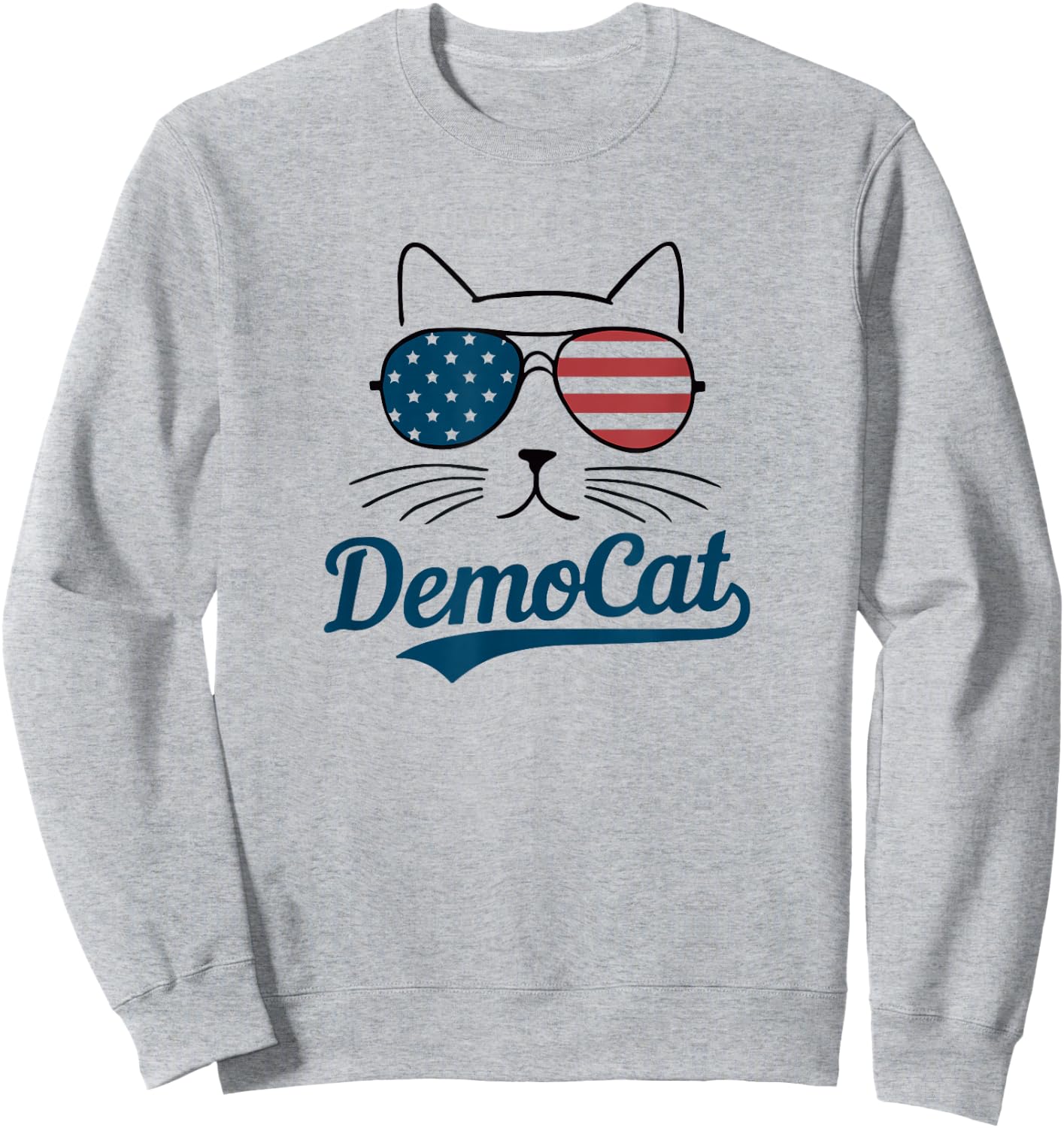Democat Funny Democrat Cat Sweatshirt - Sweatshirt | Ash