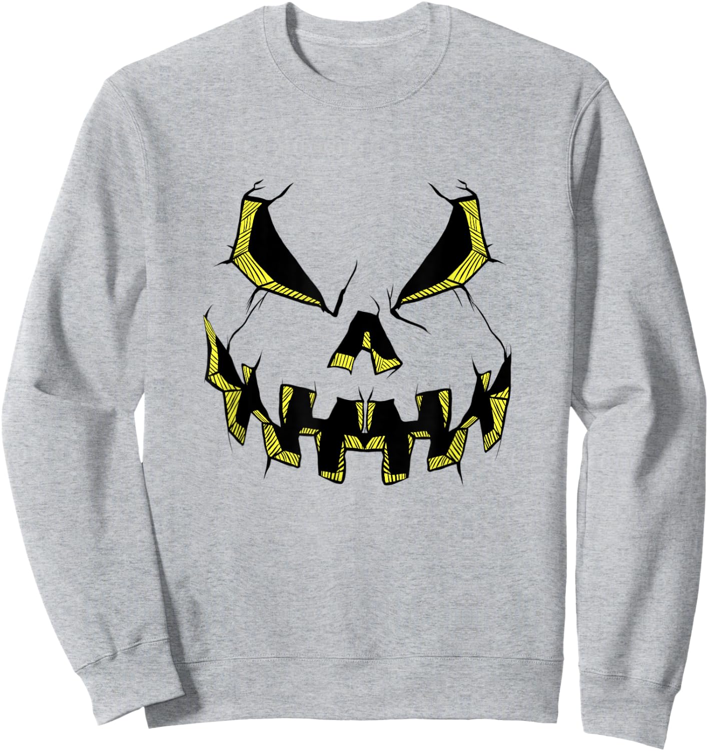 Scary Pumpkin Face Halloween Party Costume Jack O Lantern Sweatshirt - Sweatshirt | Ash