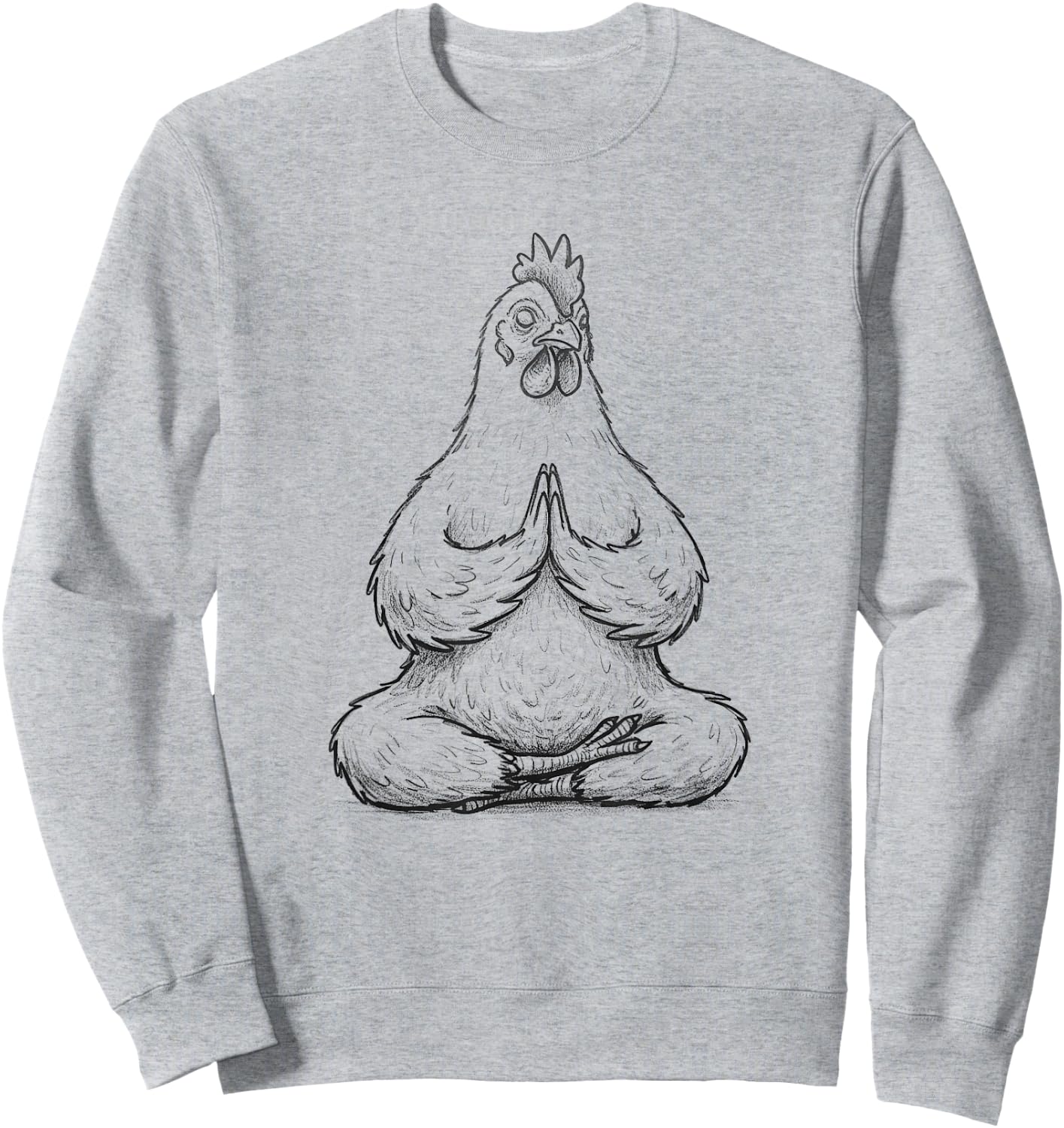 Meditation Funny Chicken Doing Yoga Buddhist Zen Design Sweatshirt - Sweatshirt | Ash