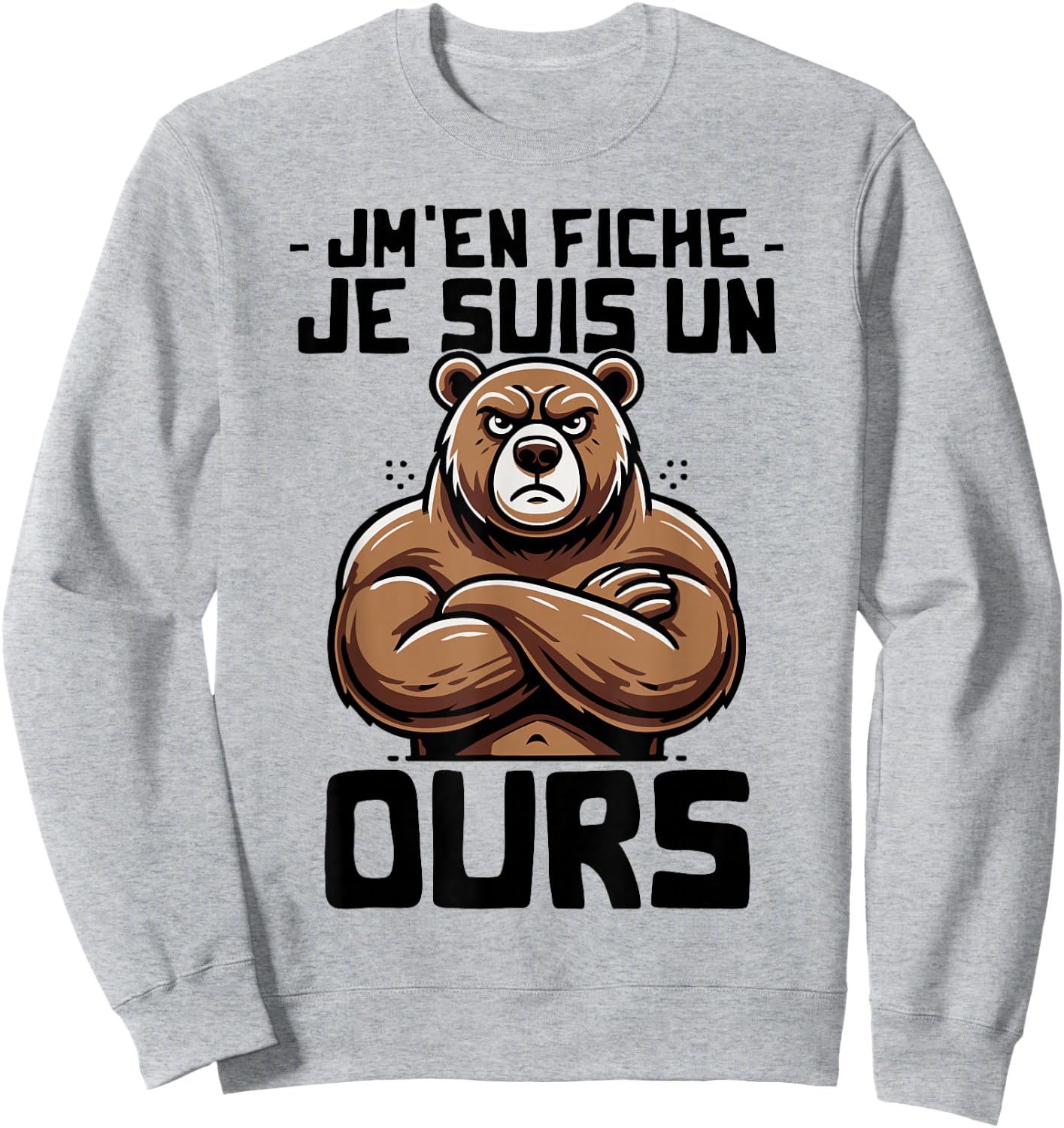 Bear Woman Girl Boy Funny Funny Je suis un Ours , white, S Sweatshirt - Sweatshirt | Ash