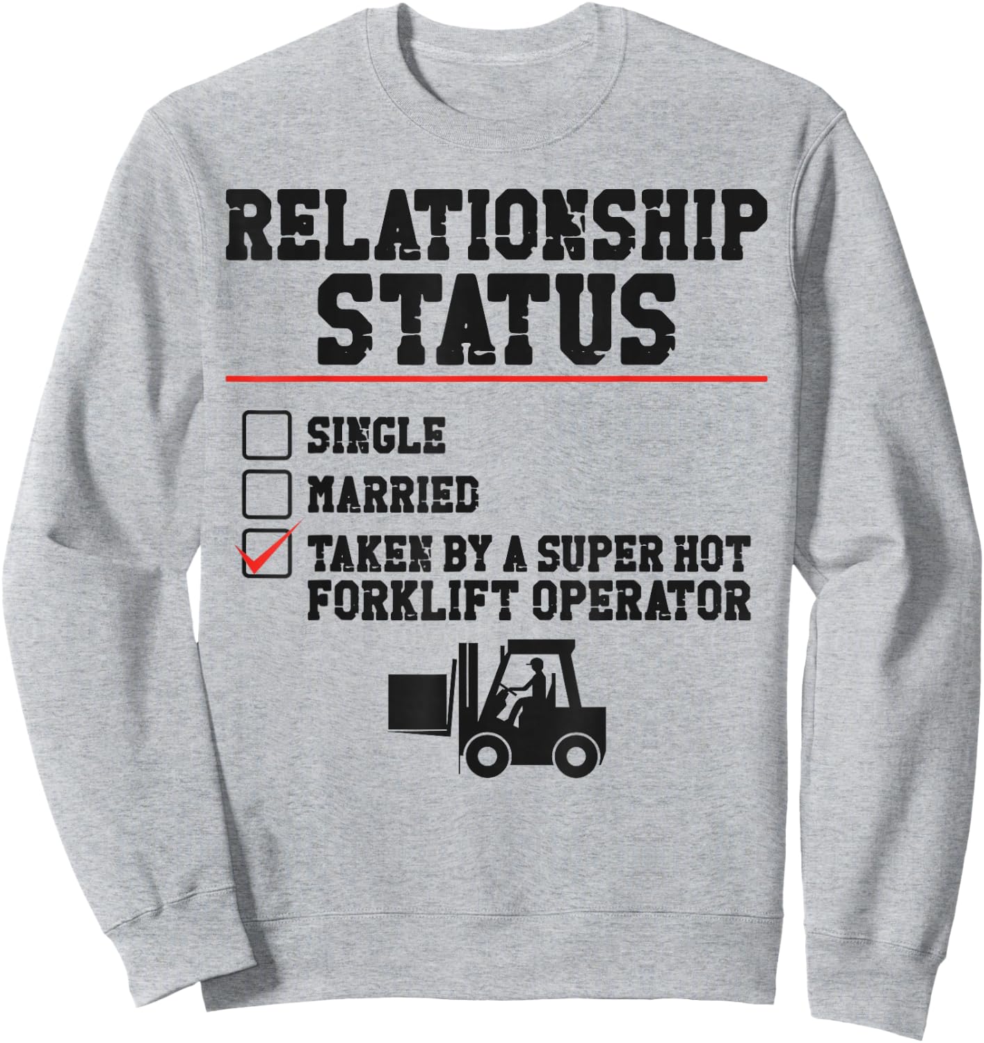 Certified Forklift Truck Operator Girlfriend Vintage Sweatshirt - Sweatshirt | Ash