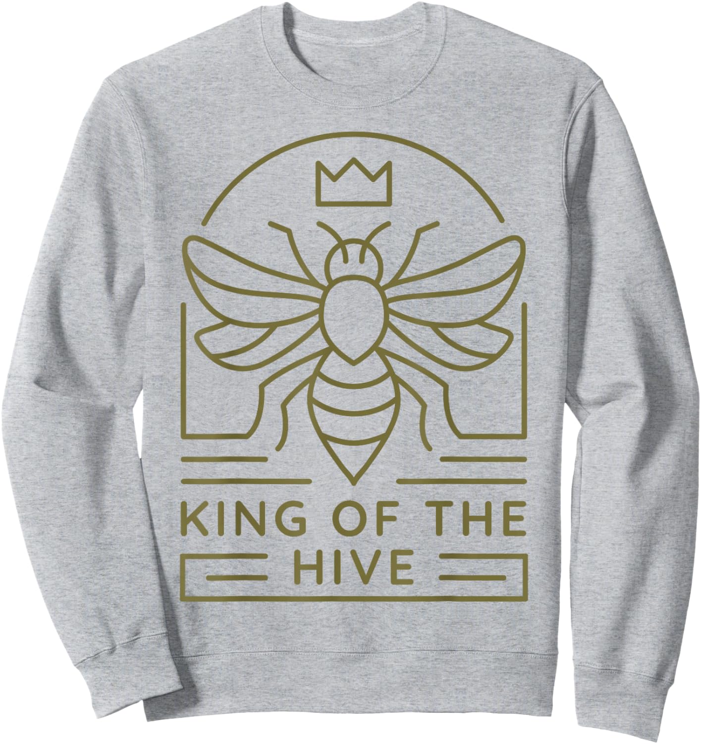 King Of The Hive Shirt Men Bee Lover Husband Beekeeper Sweatshirt - Sweatshirt | Ash