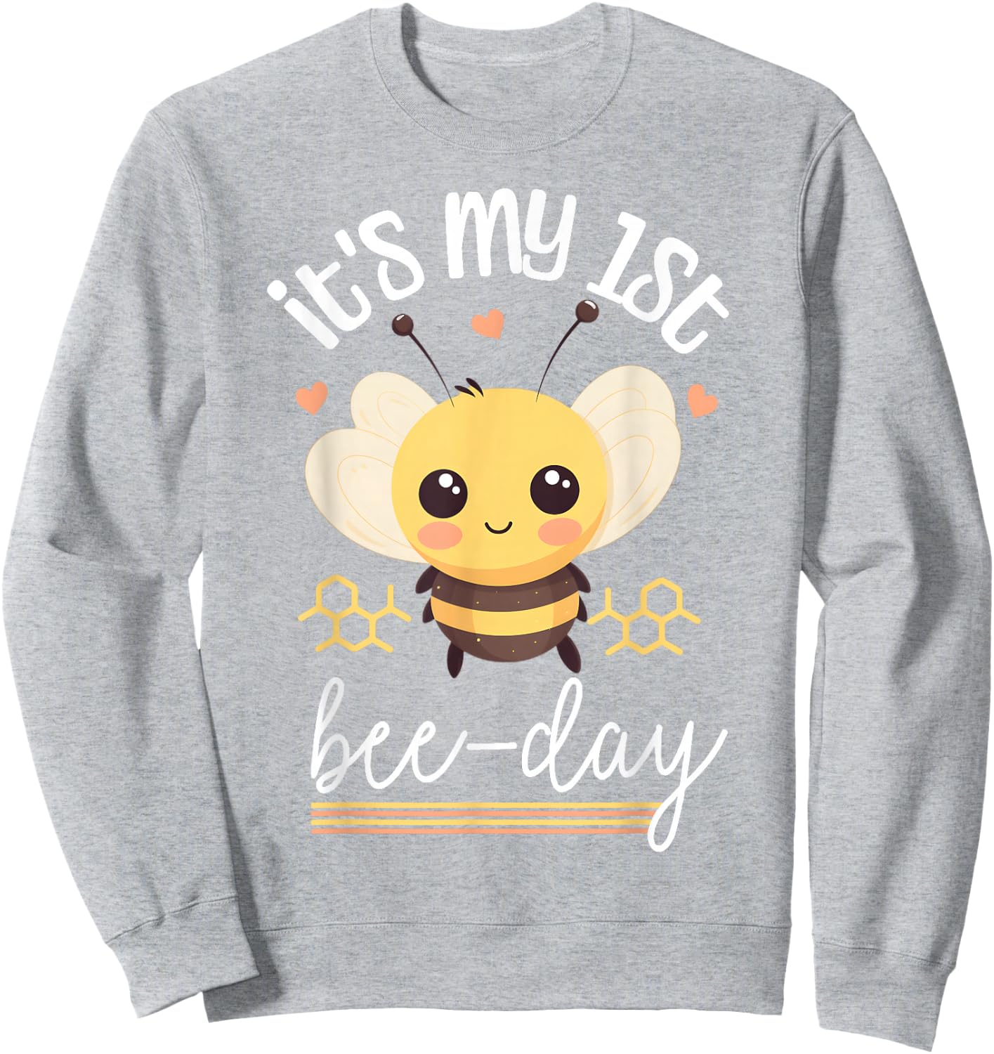 1. Geburtstag Biene, 1. Bienentag, erste Geburtstagsparty Mädchen Sweatshirt - Sweatshirt | Ash