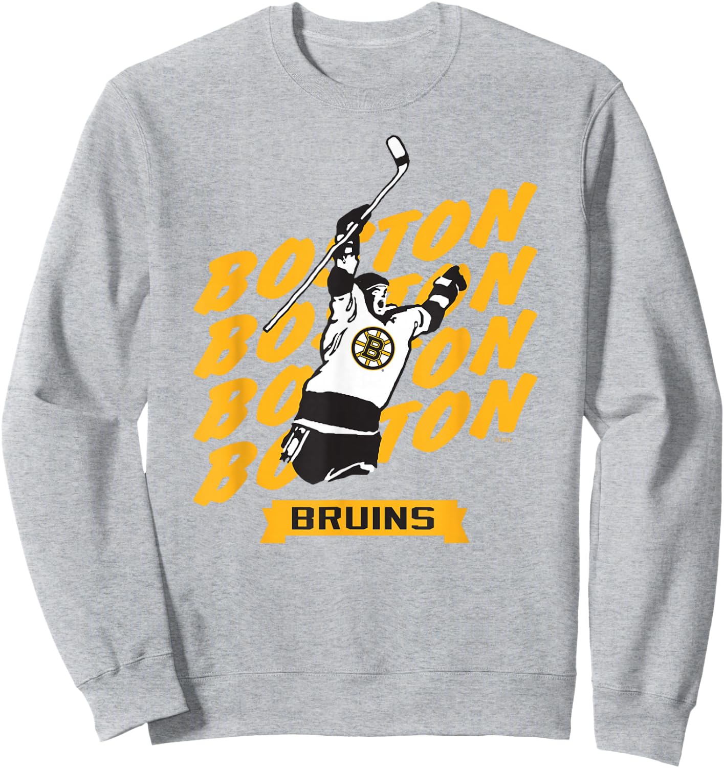 Boston Bruins Graffiti Gray Officially Licensed Sweatshirt - Sweatshirt | Ash