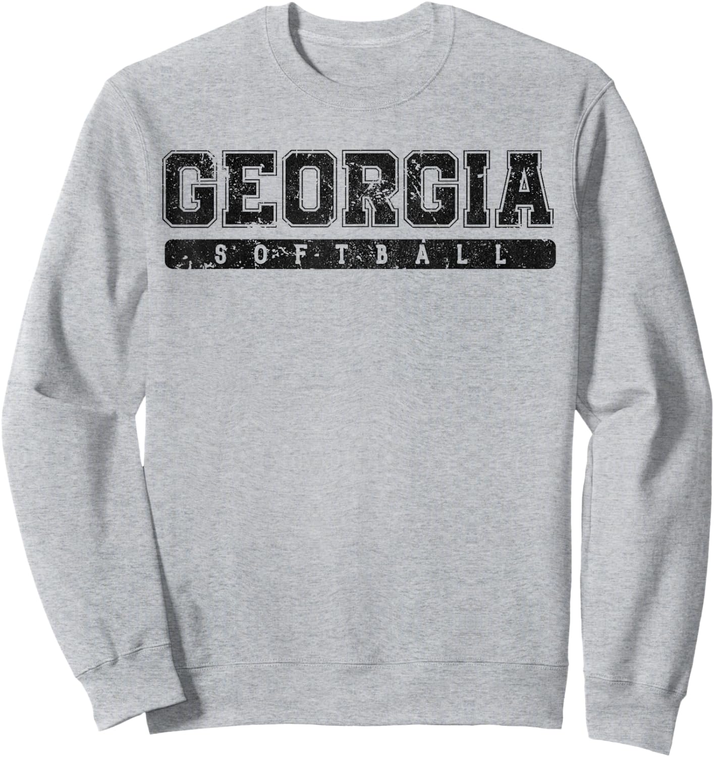 Georgia Softball Black Vintage Text Sweatshirt - Sweatshirt | Ash