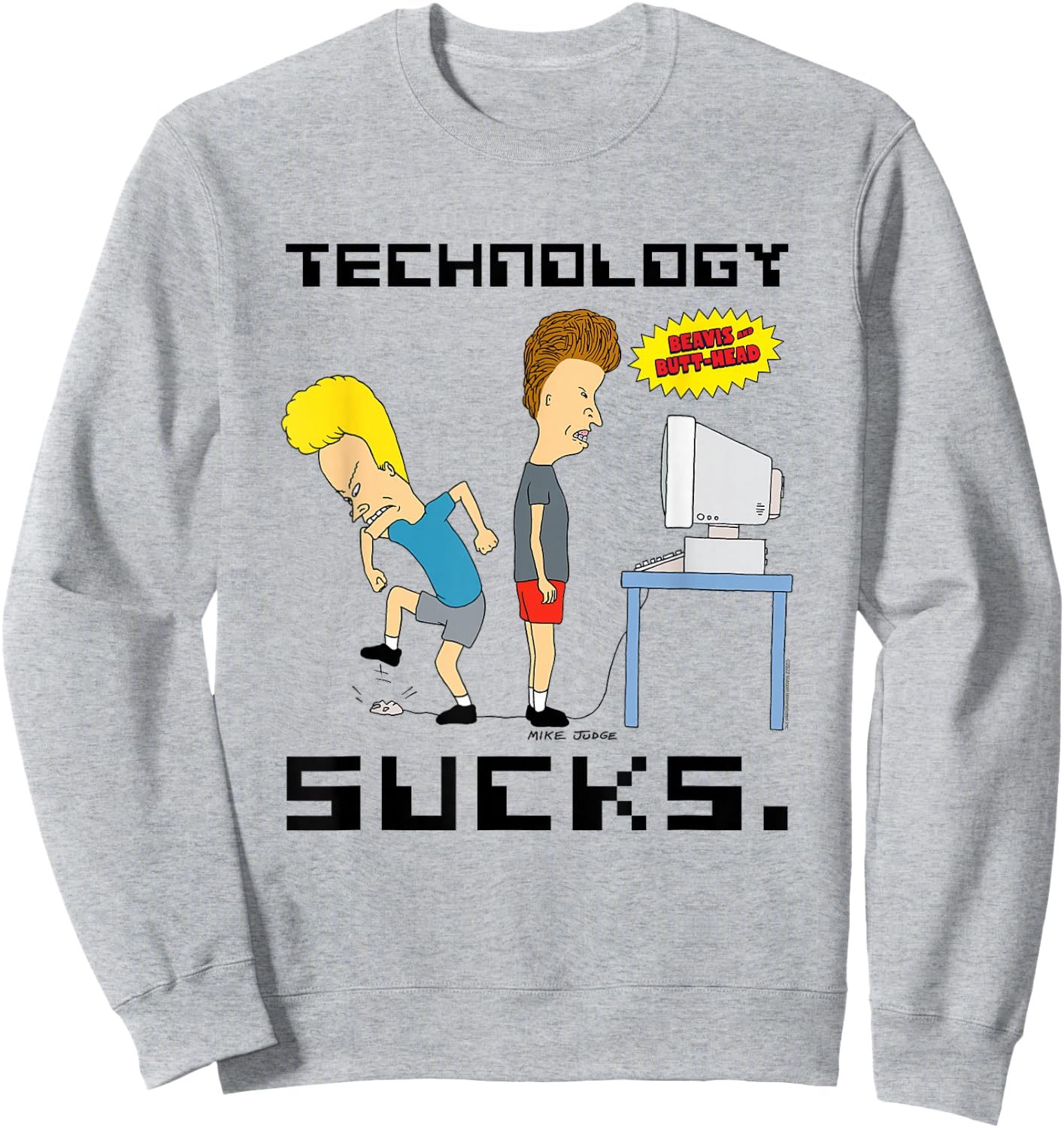 Beavis and Butt-Head Technology is Scheiße , gray, s Sweatshirt - Sweatshirt | Ash