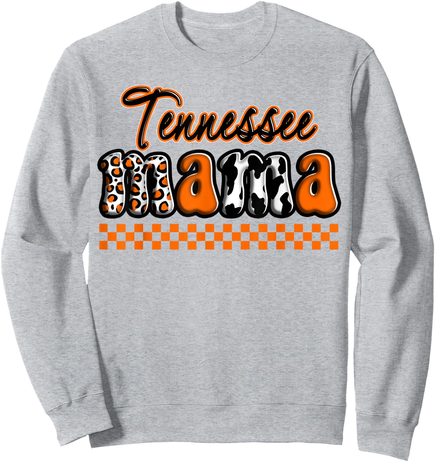 Tennessee Mama Mom Mommy Retro Checker Cheetah Country Sweatshirt - Sweatshirt | Ash