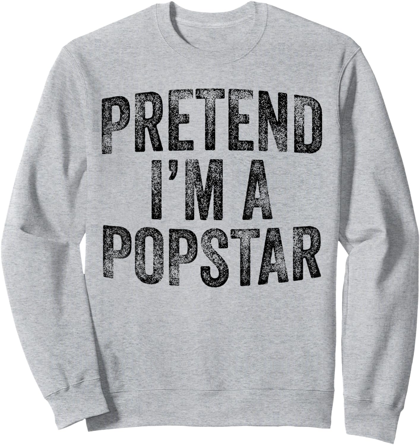 Pretend I'm A Popstar Family Lazy Halloween Party Costume Sweatshirt - Sweatshirt | Ash