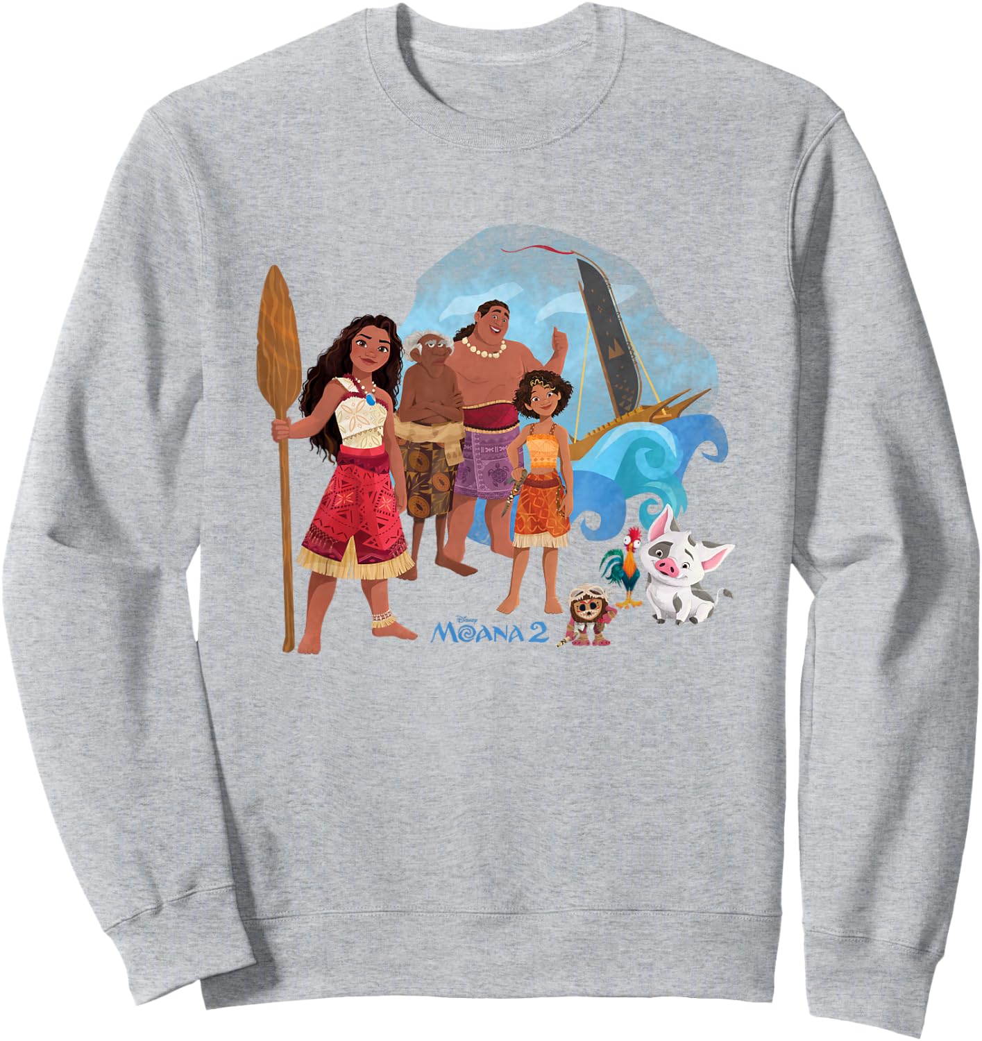 Disney Moana 2 Oceania Wayfinder Group Shot Sweatshirt - Sweatshirt | Ash