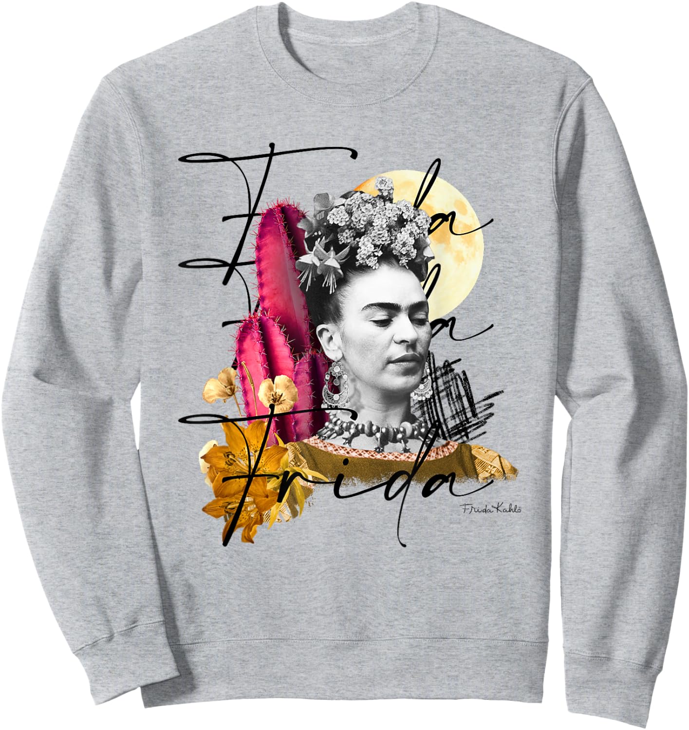 Frida Kahlo - Damen , Weiß, S, Kurzarm, Klassisch, Kunst, Asymmetrisch Sweatshirt - Sweatshirt | Ash