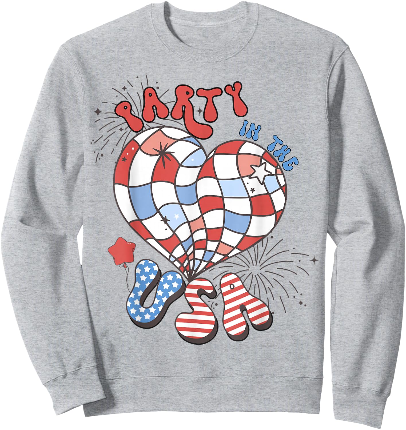 Party in The USA 4th of July America Independence Girl Women Sweatshirt - Sweatshirt | Ash