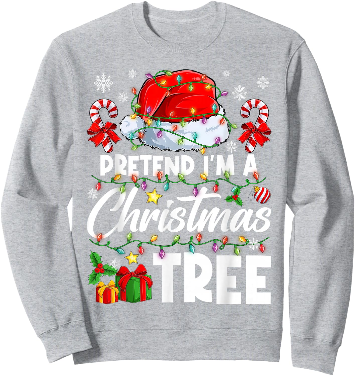 Pretend I'm A Christmas Tree Cosplay DIY Halloween Costume Sweatshirt - Sweatshirt | Ash