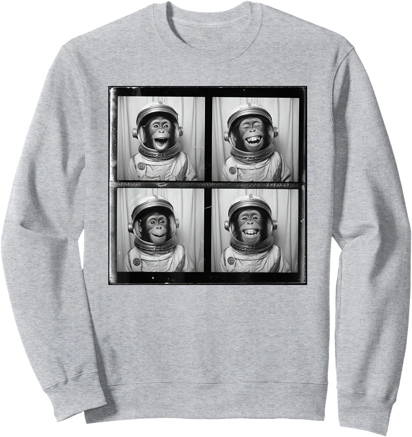Monkey Chimp Astronaut Spacesuit Sweatshirt - Sweatshirt | Ash