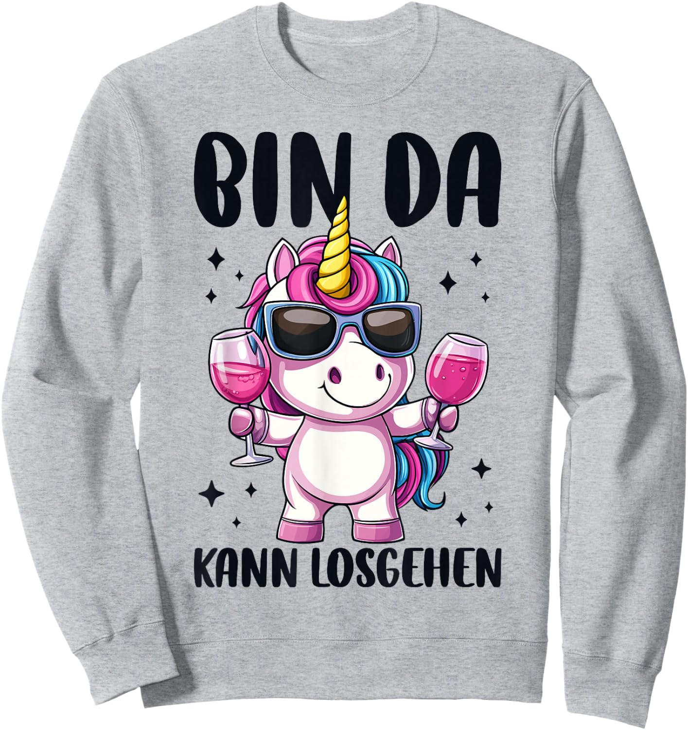Bin Da Kann Losgehen Unicorn , White, S Sweatshirt - Sweatshirt | Ash