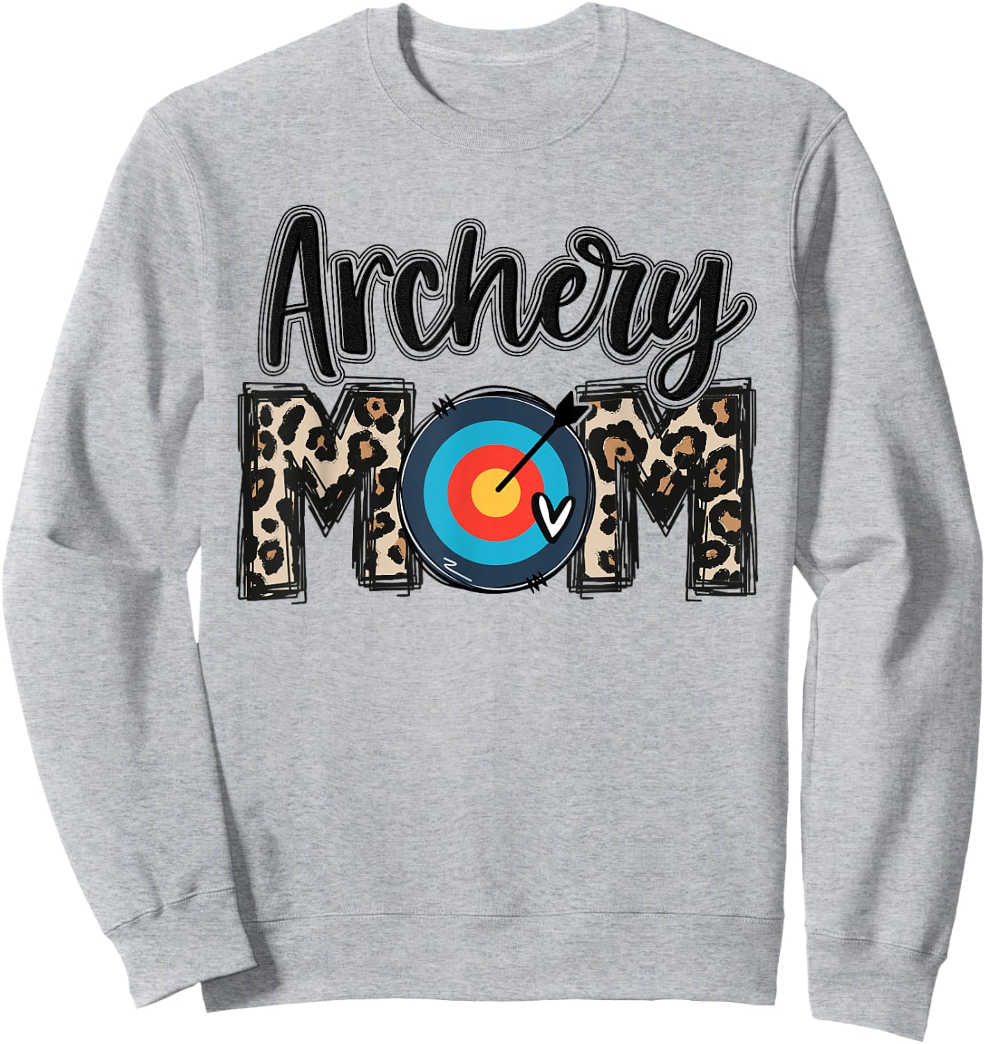 Leopard Archery Mom Bow Arrow USA Archery Mama Hunter Sweatshirt - Sweatshirt | Ash