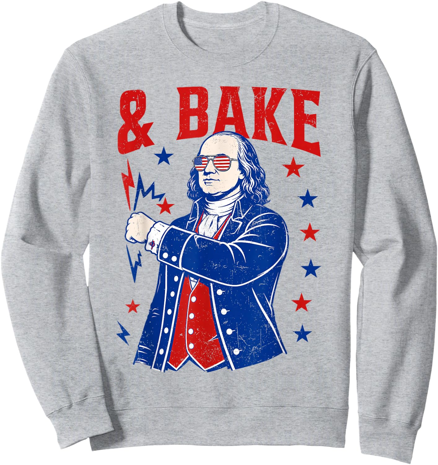 Funny Shake and Bake 4th of July Couple Matching Men Women Sweatshirt - Sweatshirt | Ash
