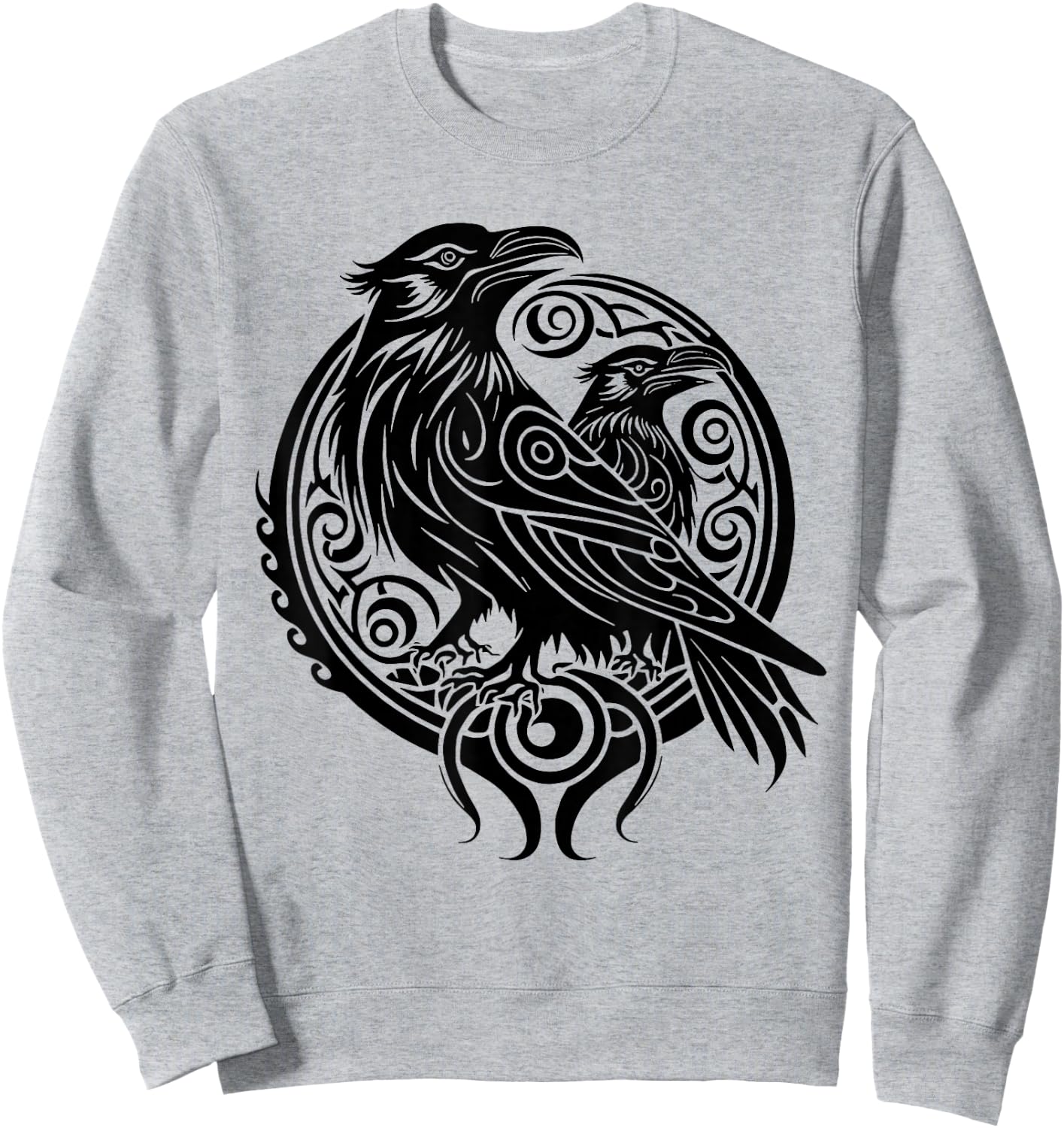 Odin Ravens Nordic Mythology Viking Celtic Bird Animal Sweatshirt - Sweatshirt | Ash