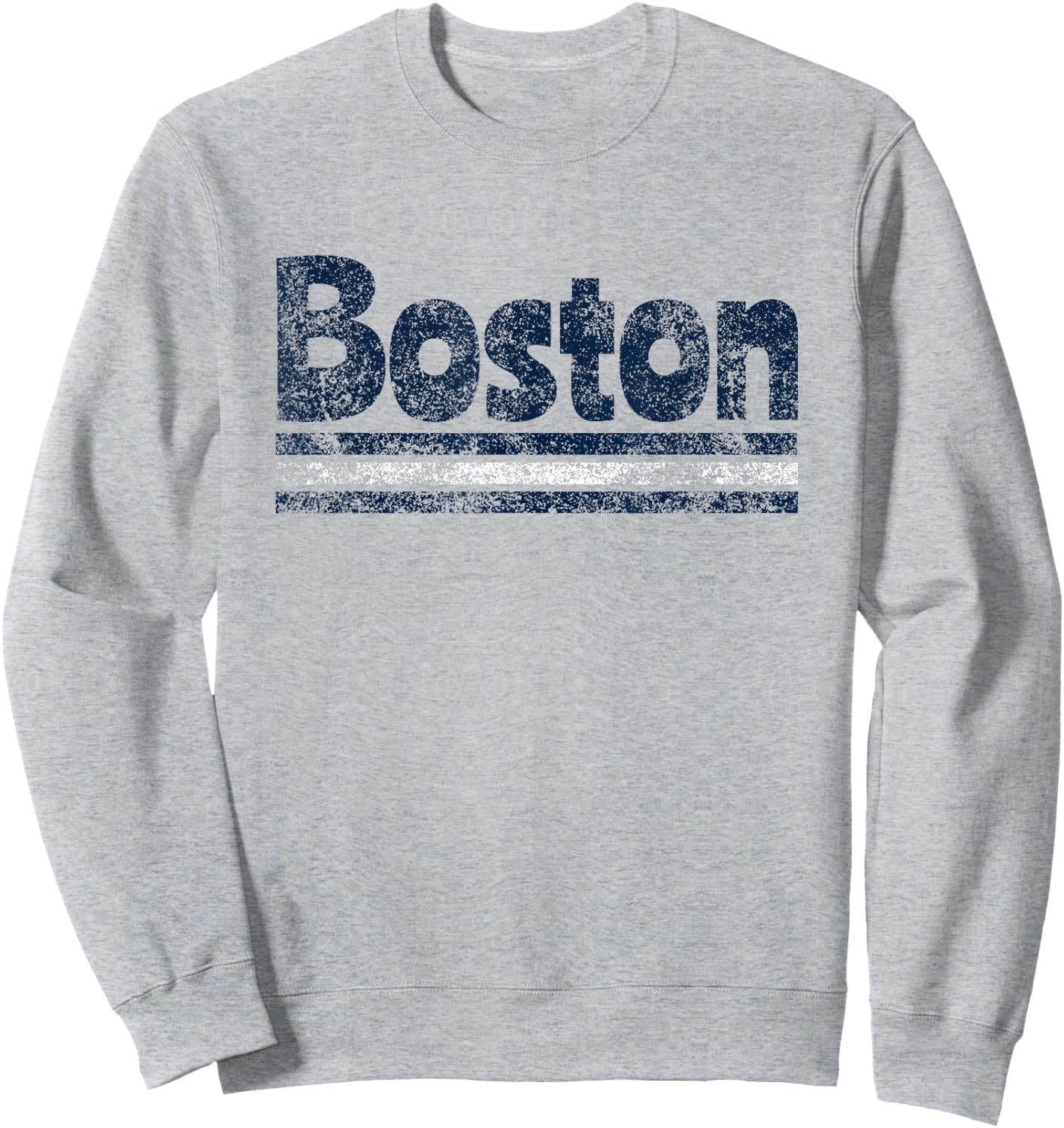 Boston Massachusetts Retro Vintage Weathered Throwback Sweatshirt - Sweatshirt | Ash