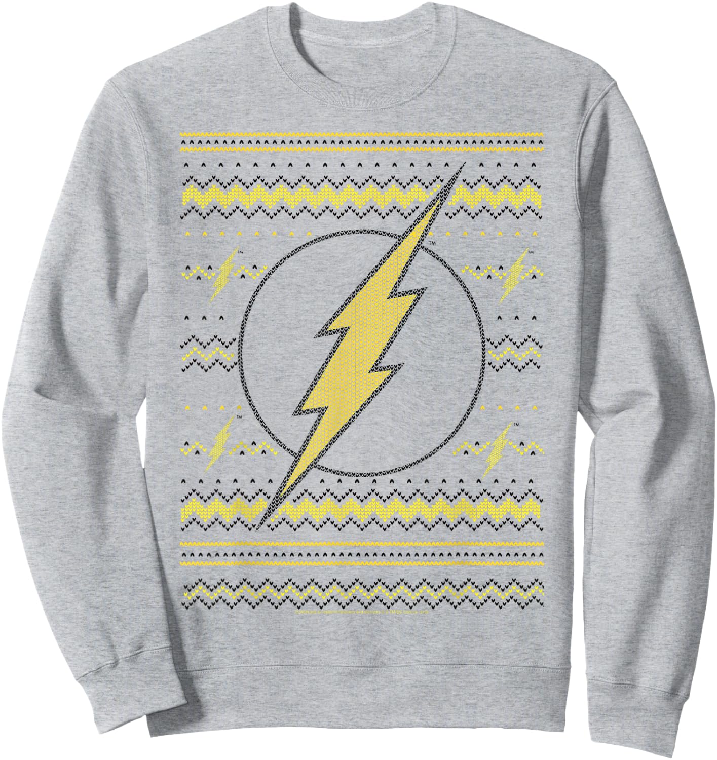 DC Comics The Flash Logo Christmas Sweater Style Sweatshirt - Sweatshirt | Ash