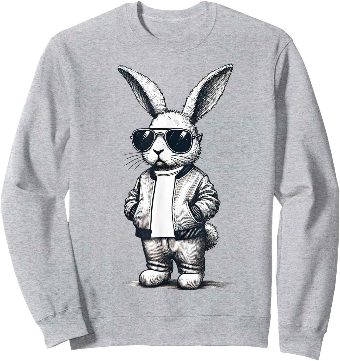 Bunny Rabbit With Sunglasses Easter Day for Boys Men Kids Sweatshirt - Sweatshirt | Ash