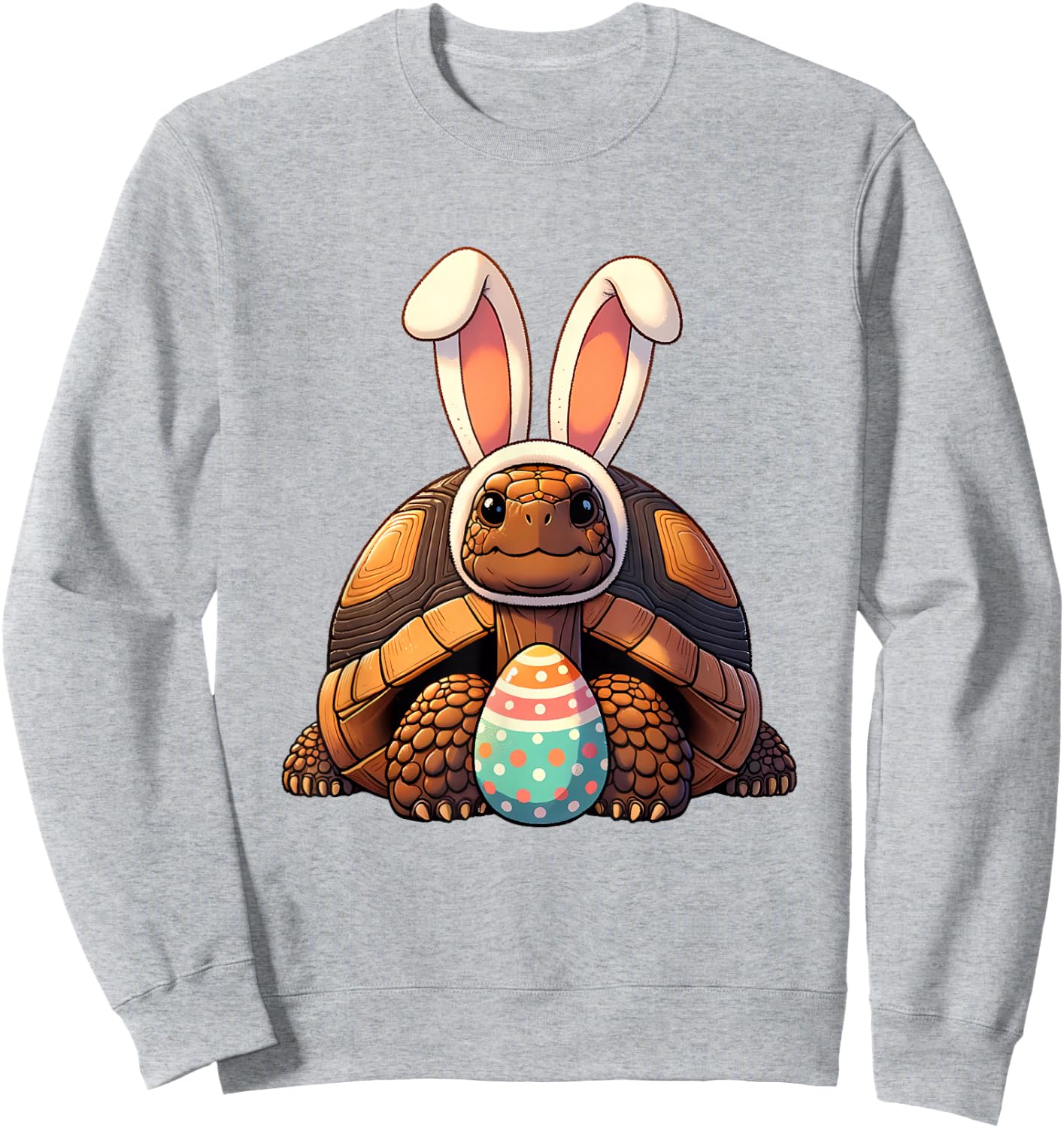Happy Easter Tortoise Lovers Egg Eggs Bunny Rabbit Funny Sweatshirt - Sweatshirt | Ash