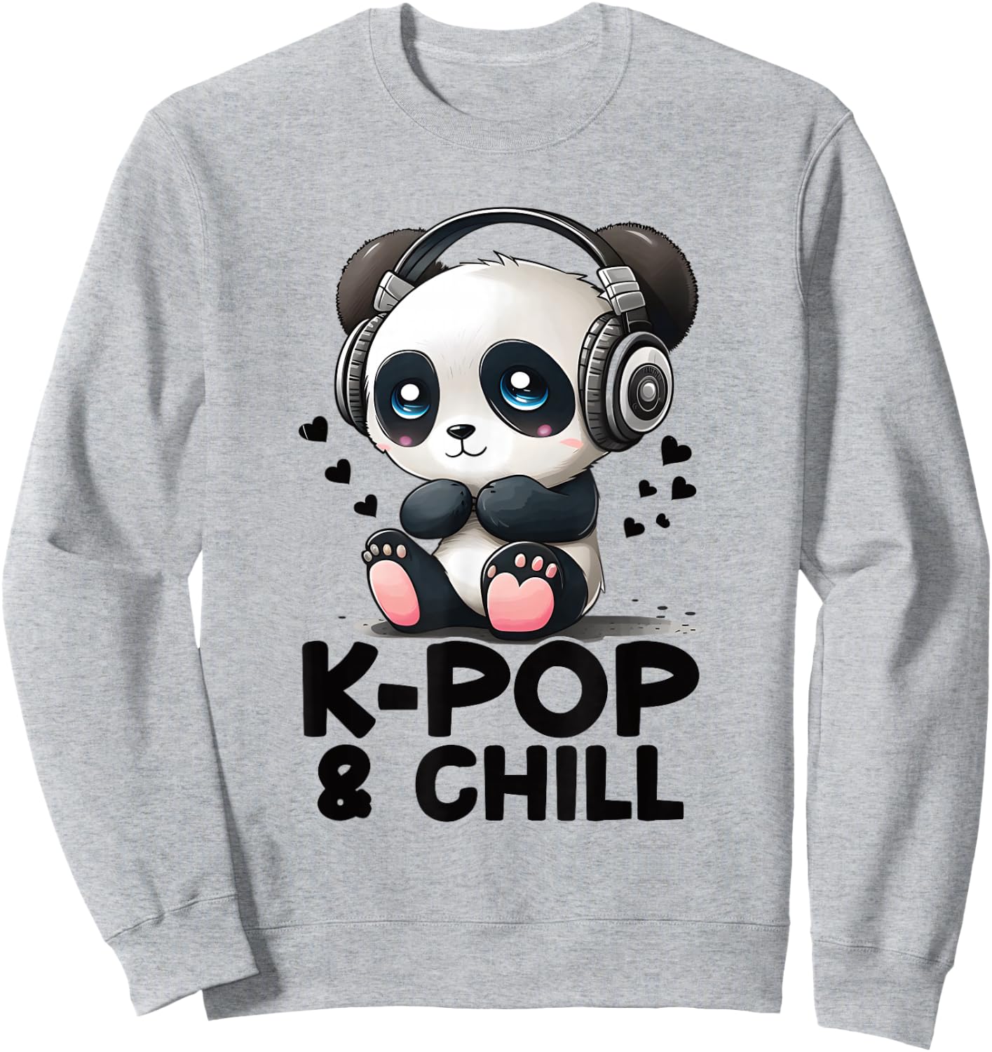 K pop & Chill Kpop Bias Panda Fanartikel K-pop Fanartikel Sweatshirt - Sweatshirt | Ash