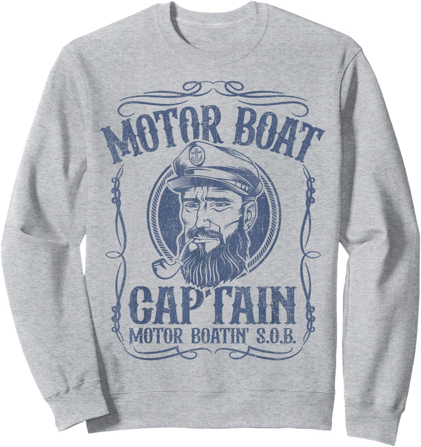 Motor Boat Captain Funny Pontoon Boating Motor Boatin Lake Sweatshirt - Sweatshirt | Ash