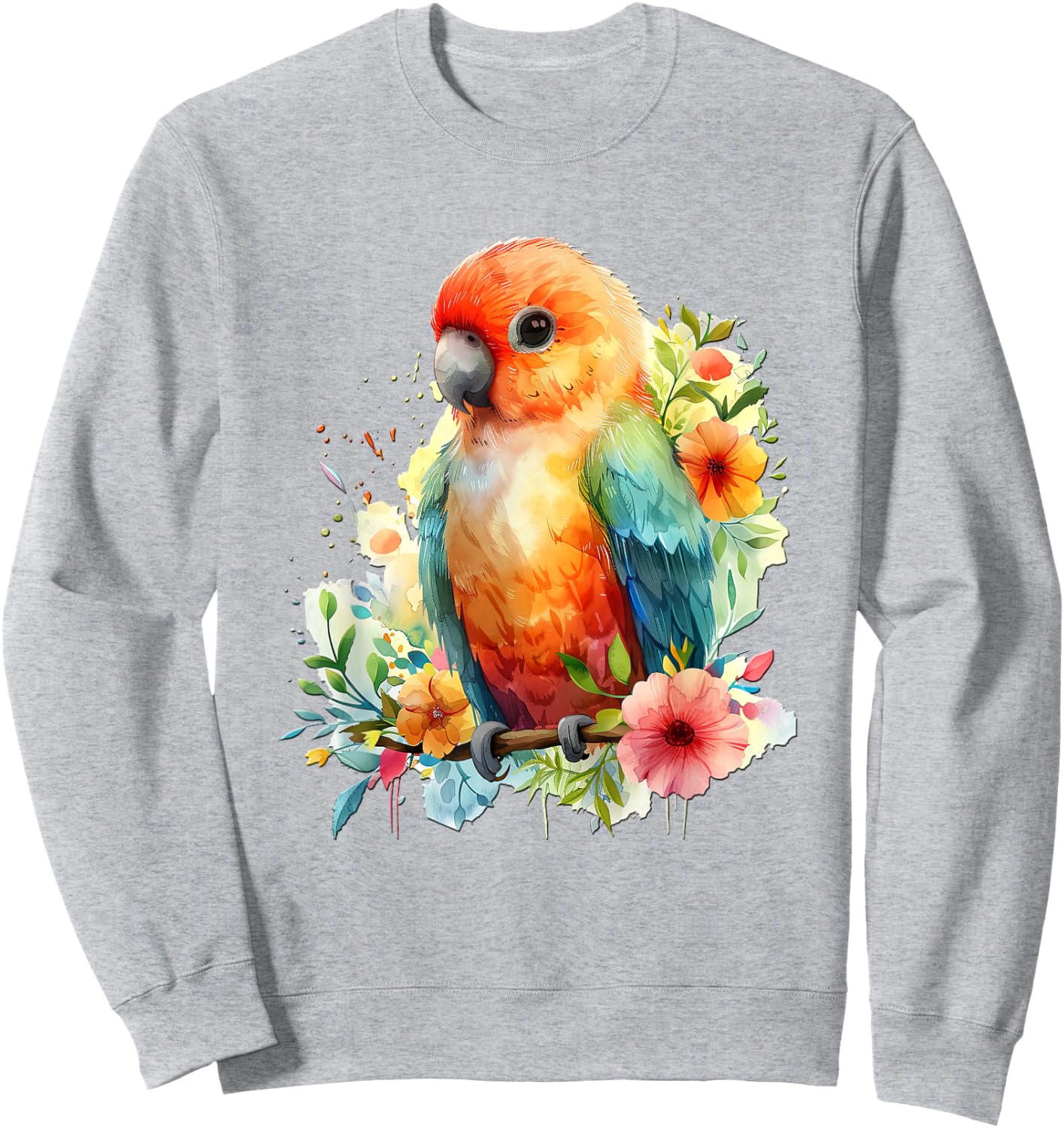 Baby Papagei mit Blumen süße Papageien Mädchen Tochter Sohn Sweatshirt - Sweatshirt | Ash