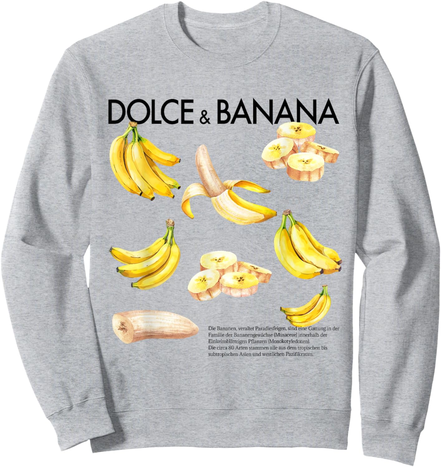 Dolce & Banana X Collage Designer Dolce and Banana Banana , White Sweatshirt - Sweatshirt | Ash