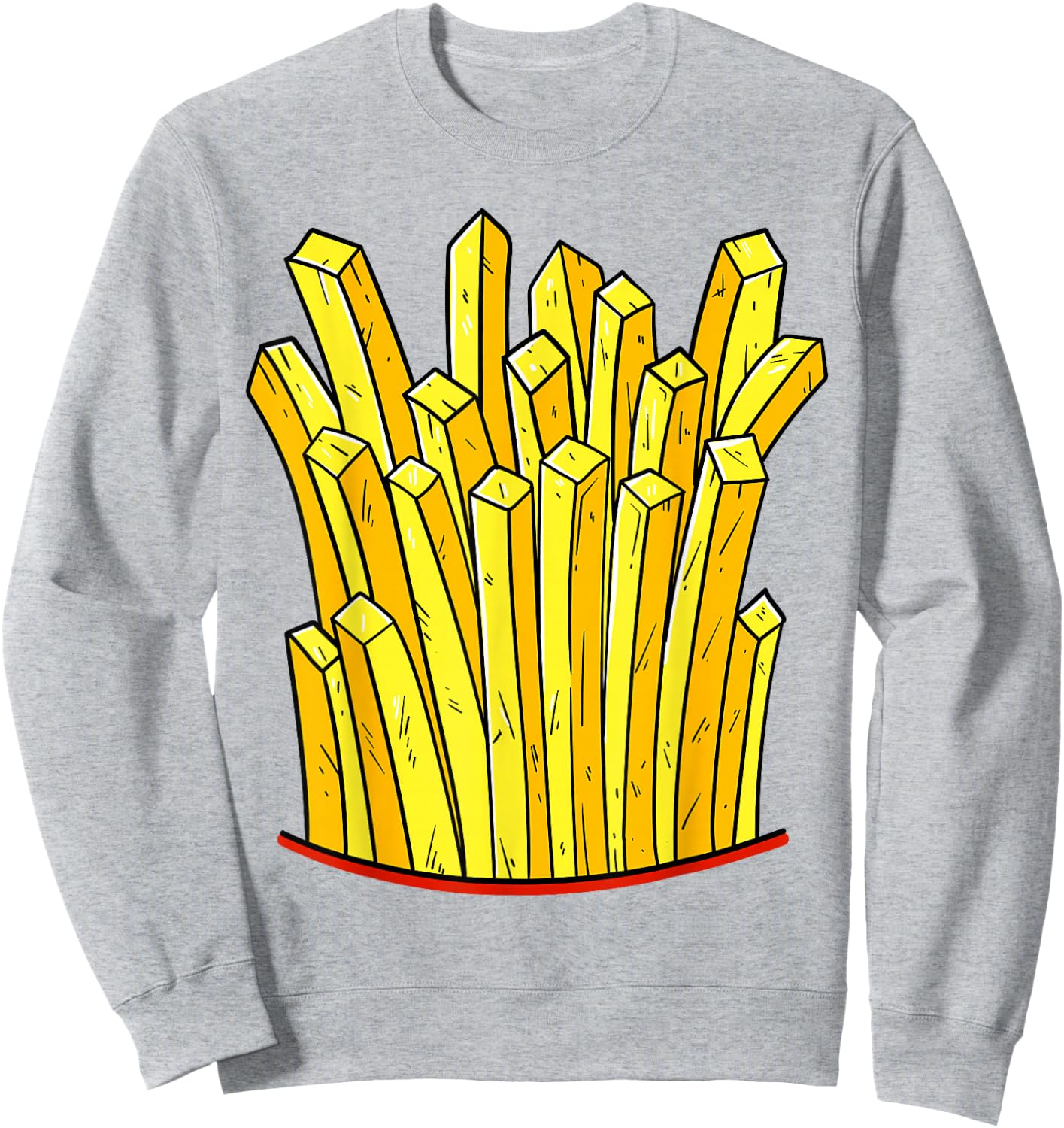 French Fries Costume Funny Fast Food French Fries , red Sweatshirt - Sweatshirt | Ash