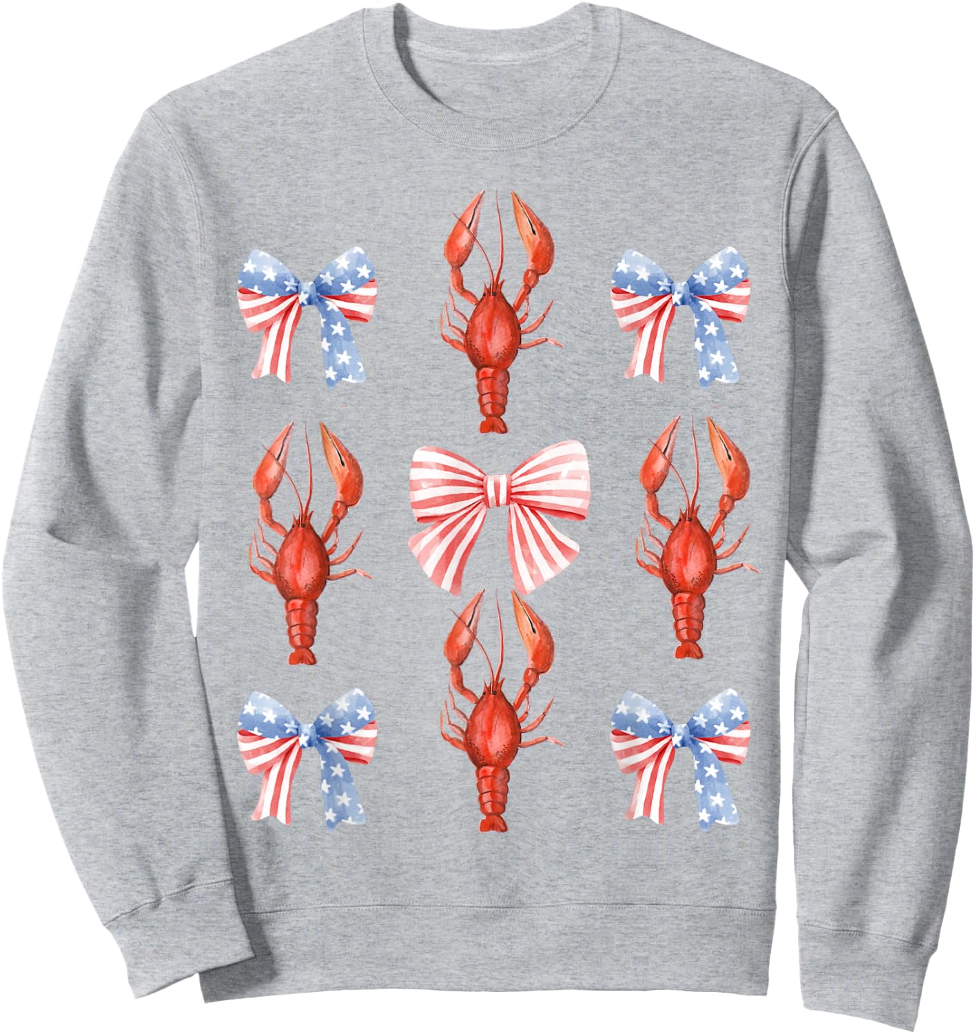 Lobster Red White Blue 4th Of July Party Sea Ocean Nautical Sweatshirt - Sweatshirt | Ash