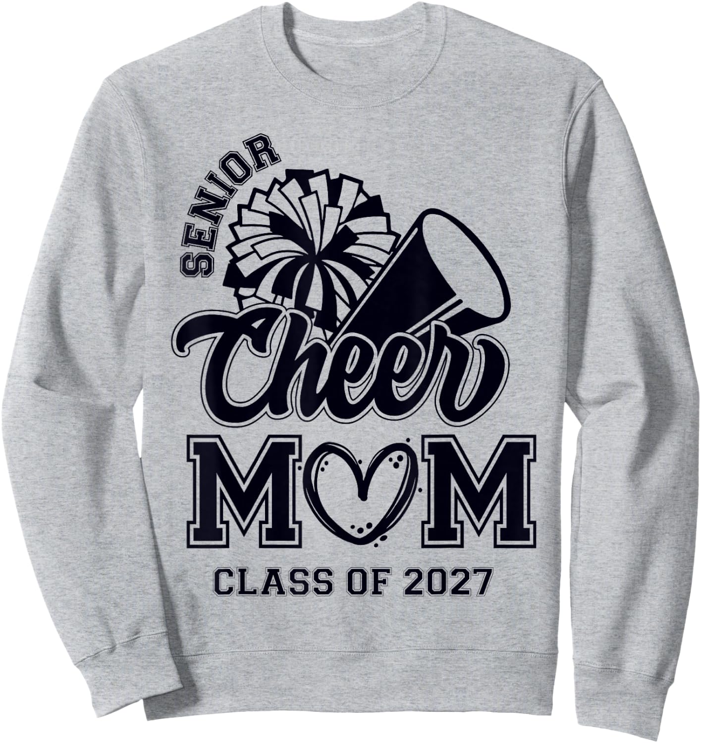 Senior Cheerleader Mom Cheer Class of 2027 Graduation Women Sweatshirt - Sweatshirt | Ash