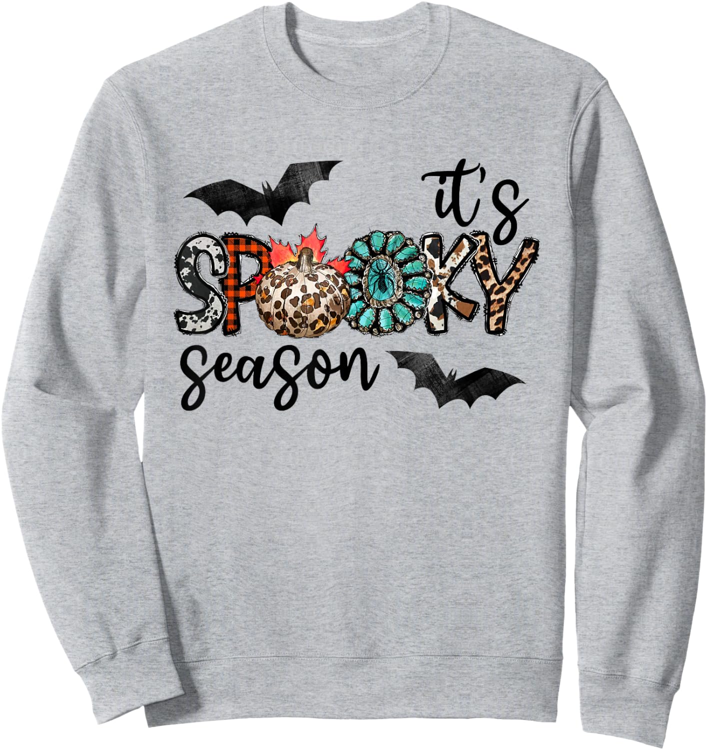 It's Spooky Season Pumpkin Leopard Sweatshirt - Sweatshirt | Ash