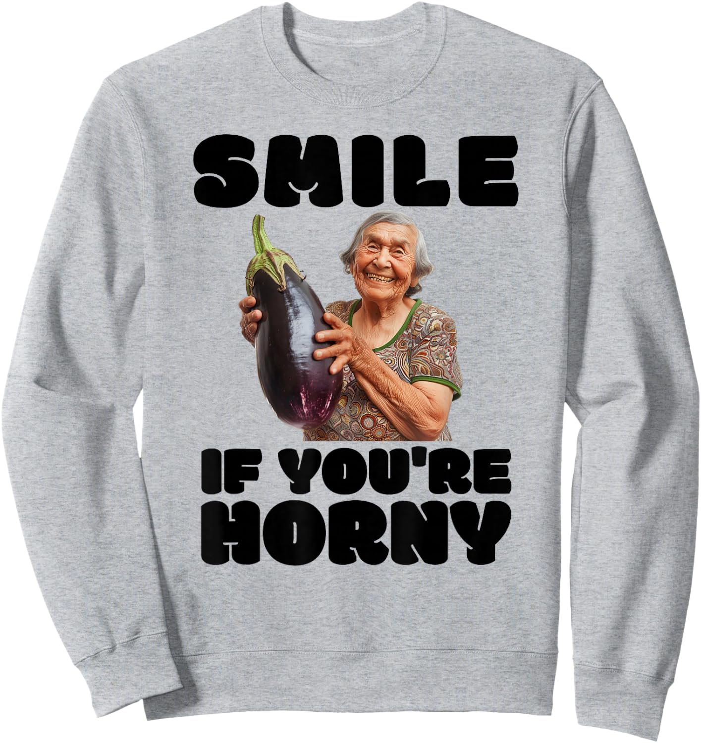 Lustige geile Aubergine Old Lady Unappropriate Peinlich Sweatshirt - Sweatshirt | Ash