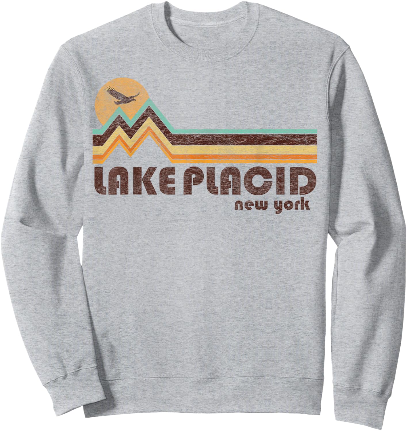 Lake Placid New York NY 70s 80s Retro Style Vintage Souvenir Sweatshirt - Sweatshirt | Ash